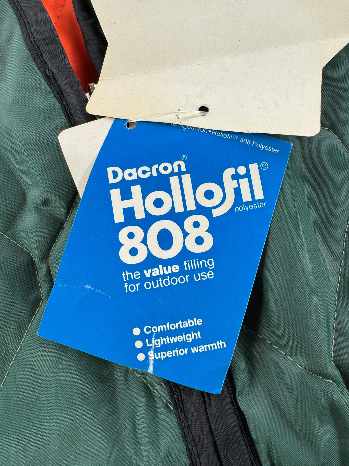 Original hangtag on Vintage NOS Green Dacron Vest SZ M