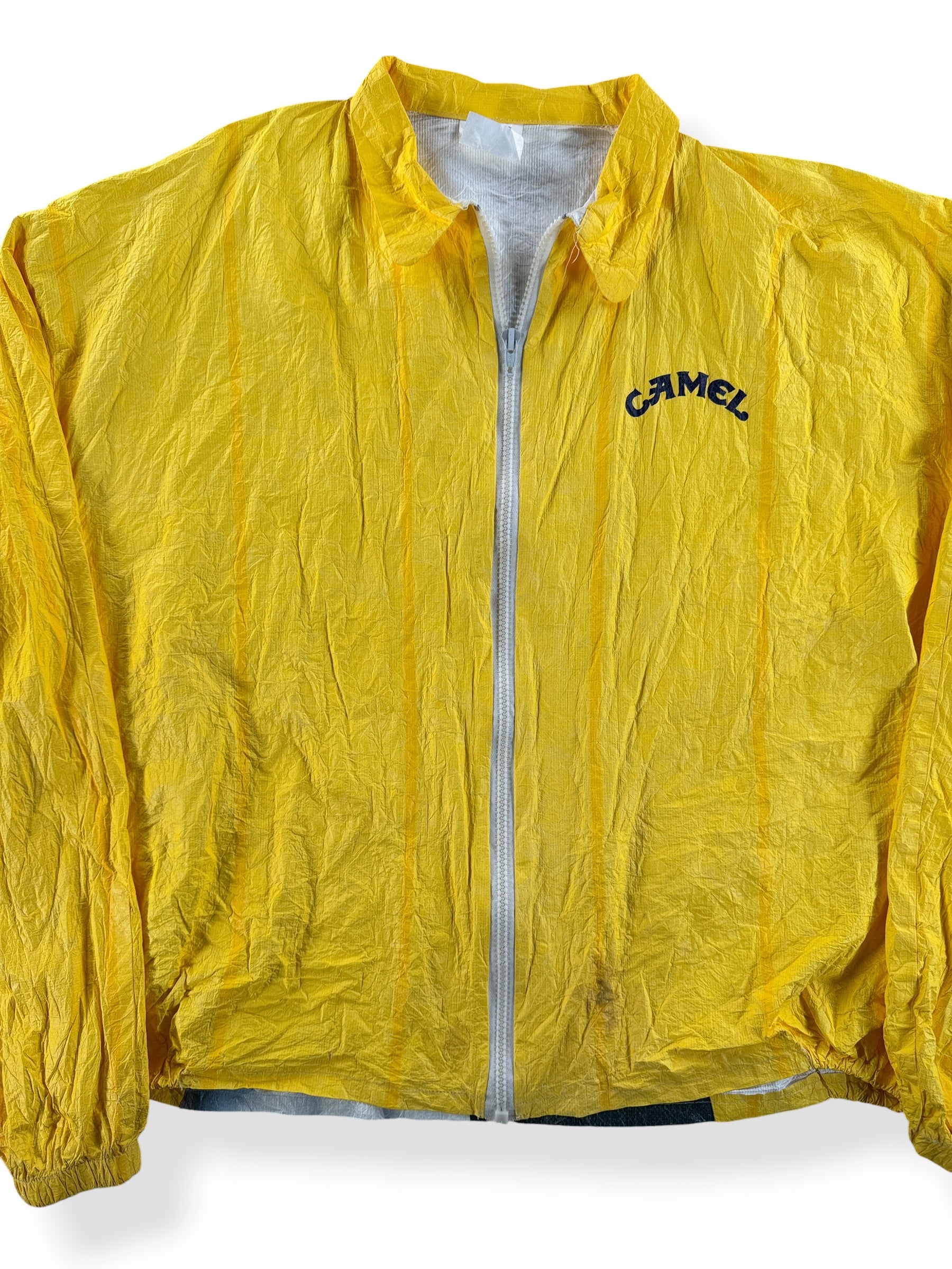 Front Close Up of Vintage Camel Windbreaker SZ XL