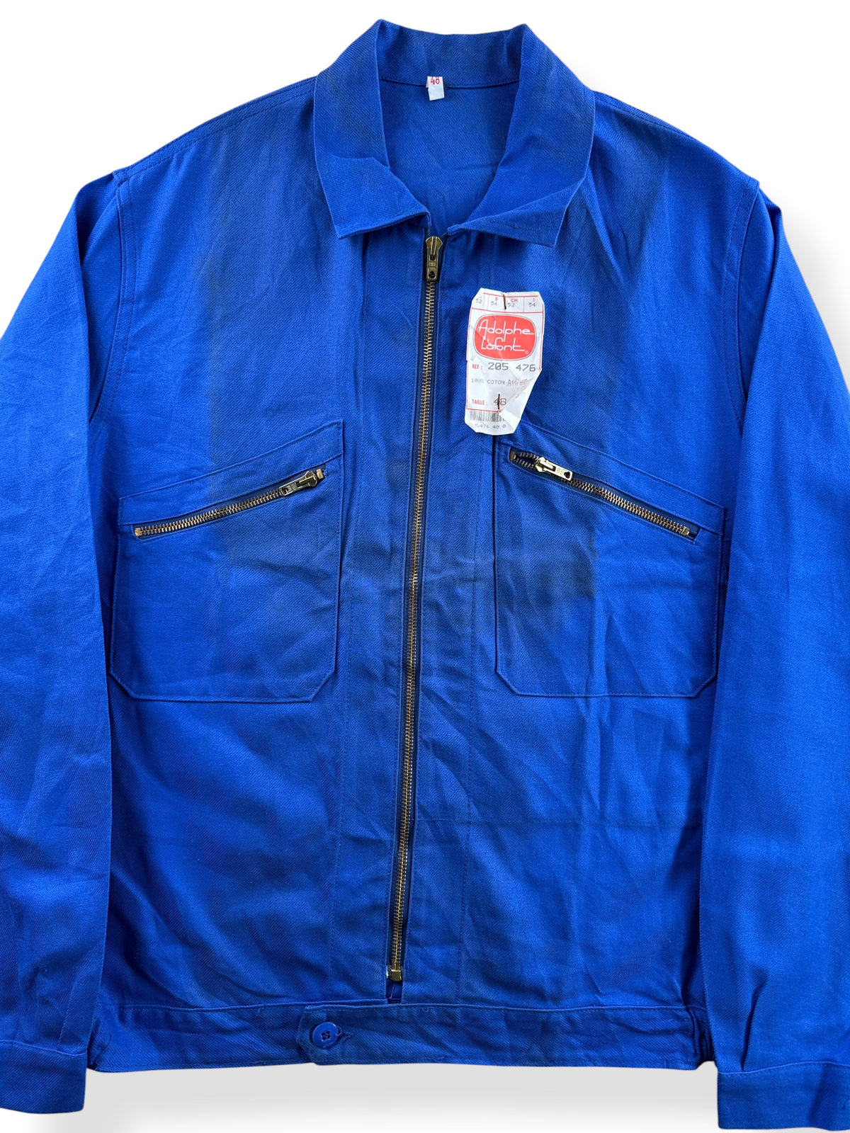 Close-up of Vintage NOS Adolphe Lafont French Cycling Jacket SZ 48