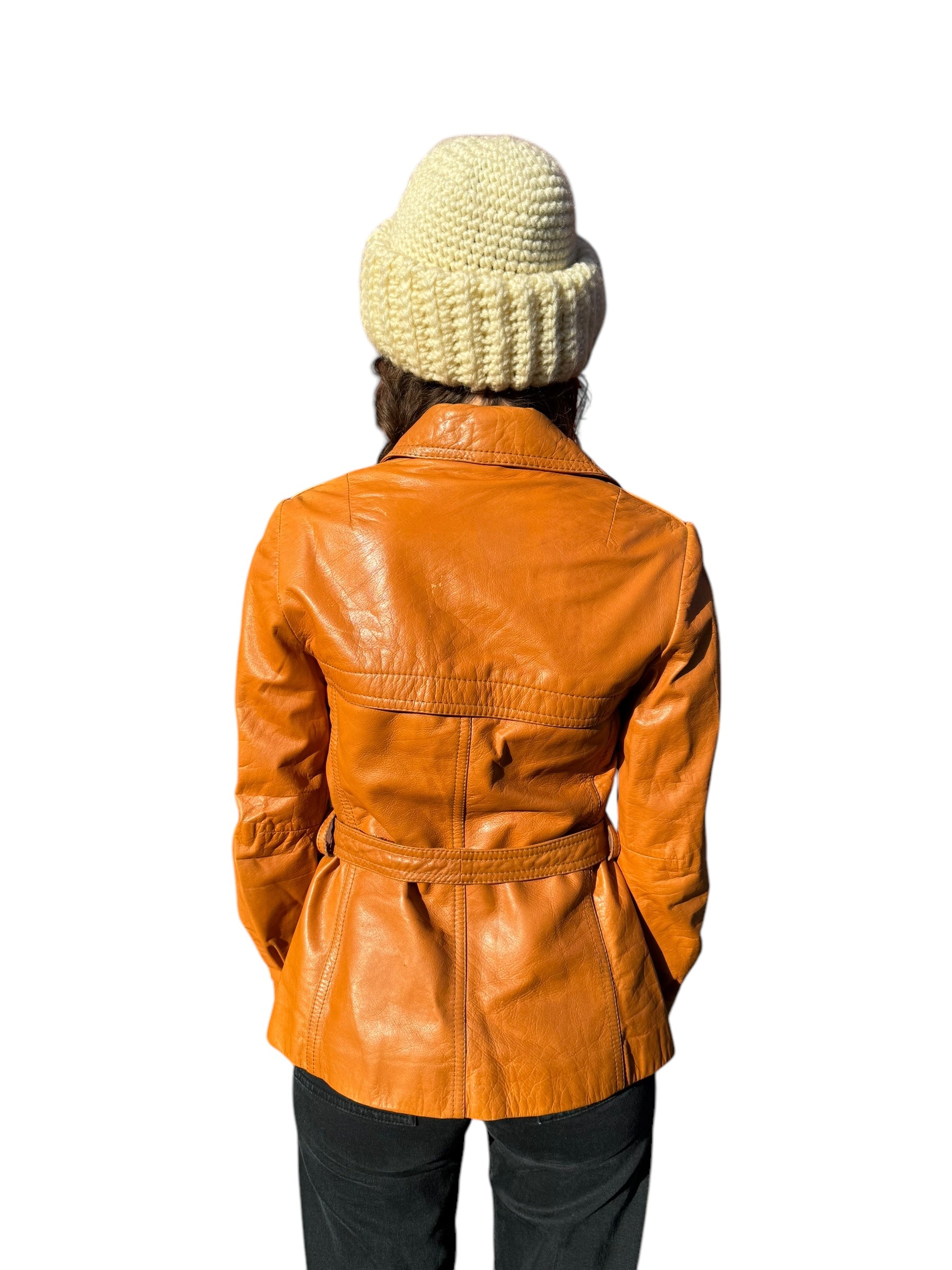 Back view of 1980s Nordstrom Leather Jacket S