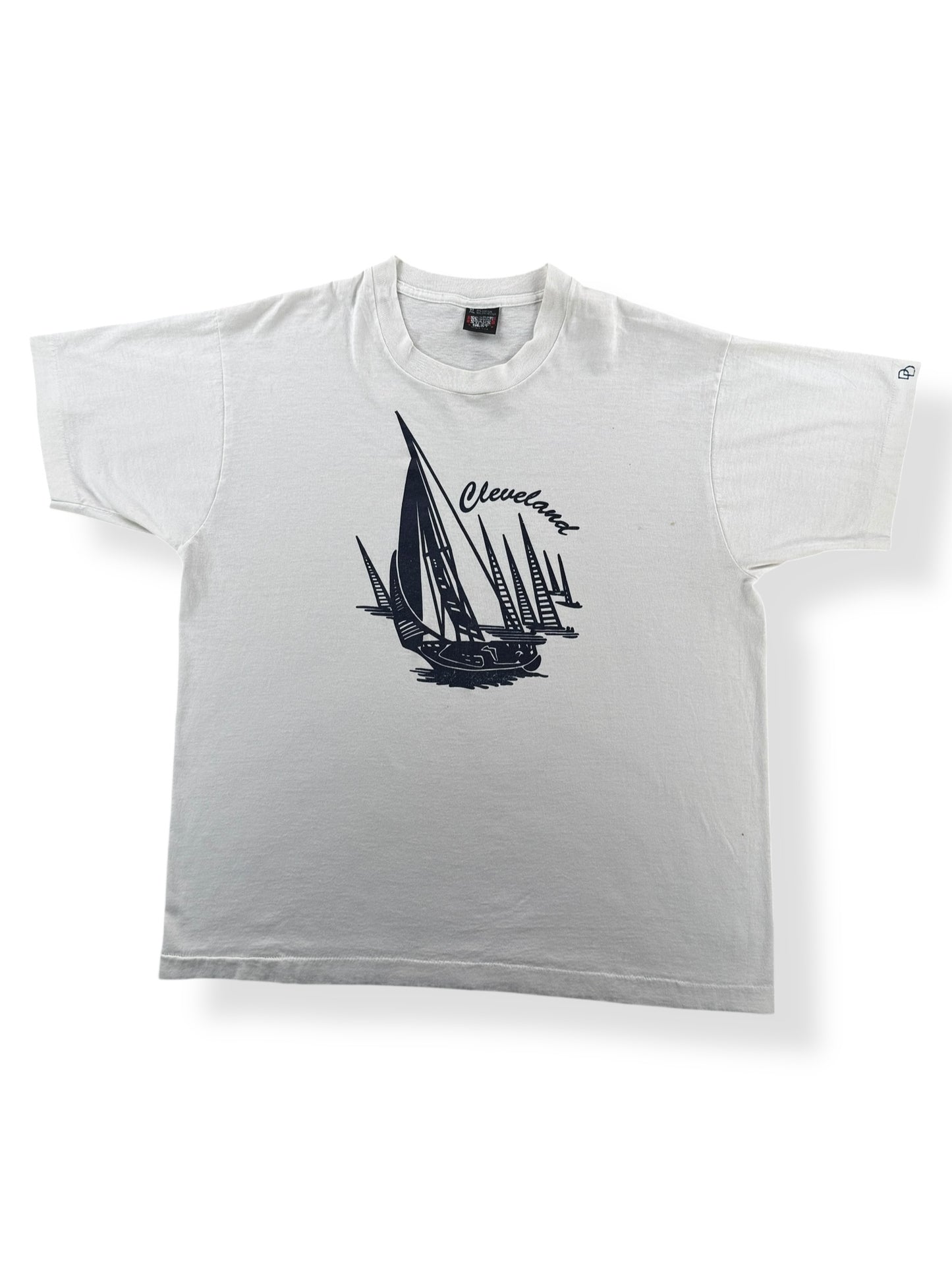 Front of Vintage Cleveland Sailboat Tee SZ XL