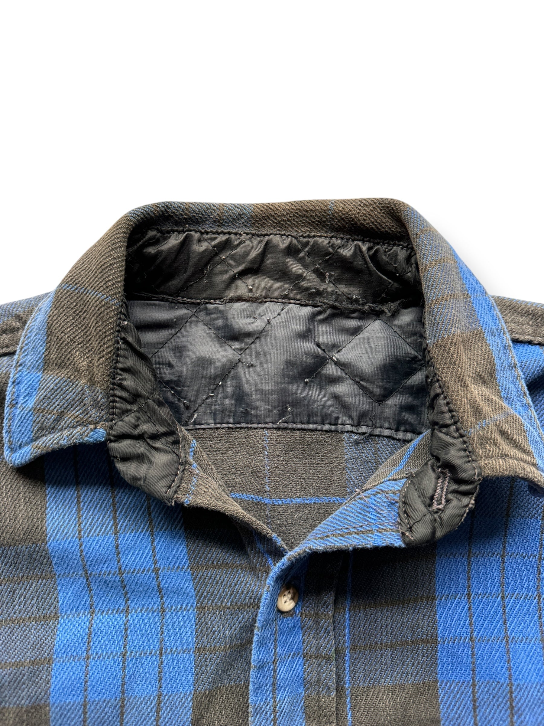 Collar on Distressed Black & Blue Cotton Flannel SZ XL AS IS