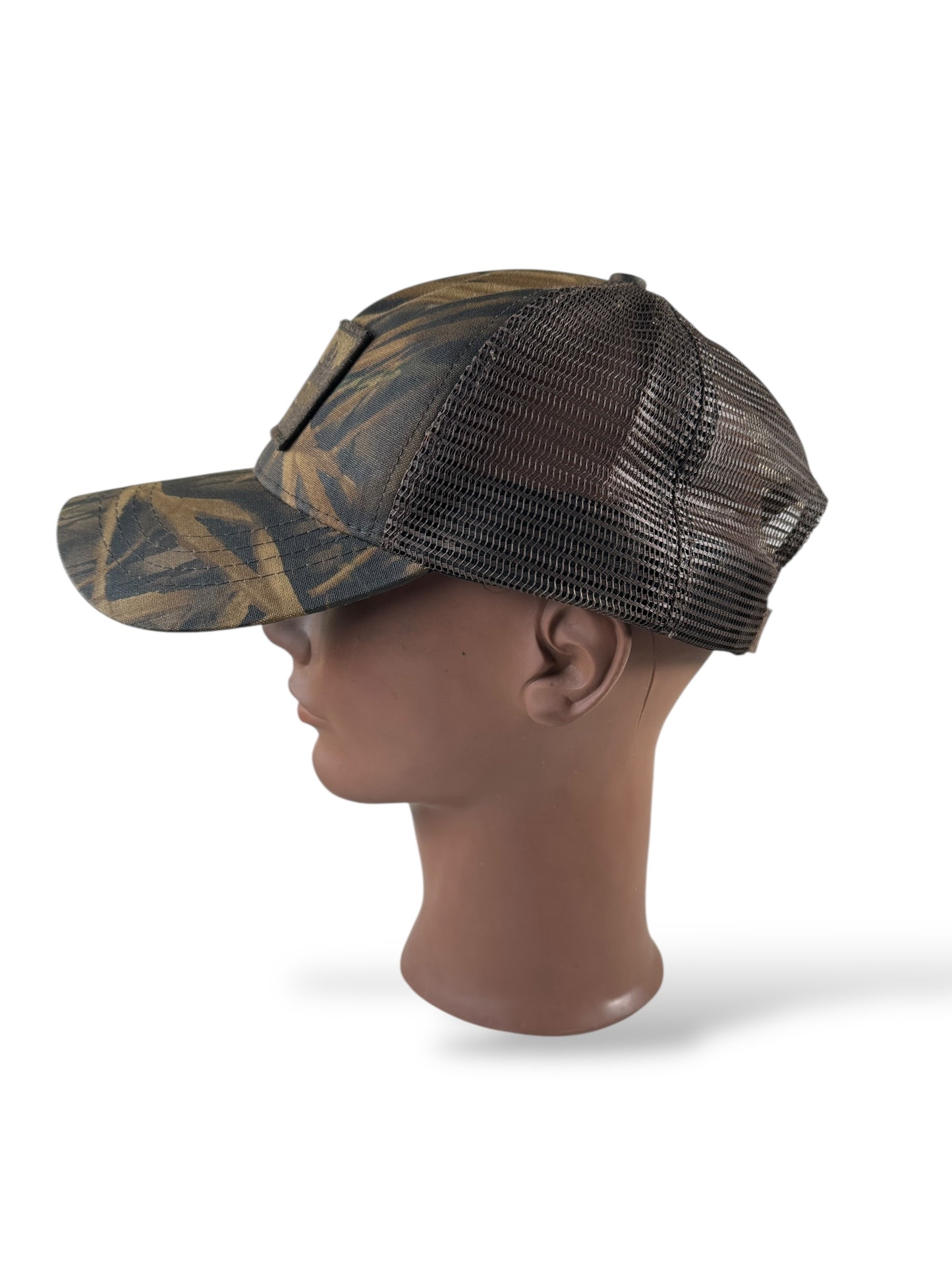 Side of Modern Filson Mossy Oak Trucker Hat OS
