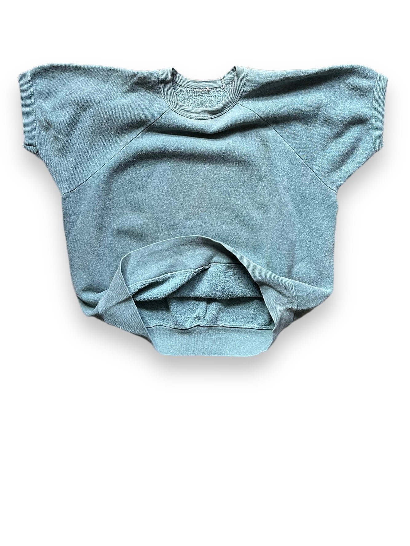 Liner View on Vintage Pale Green Short Sleeve Crewneck Sweatshirt SZ M | Barn Owl Vintage Clothing | Seattle Vintage Sweatshirts