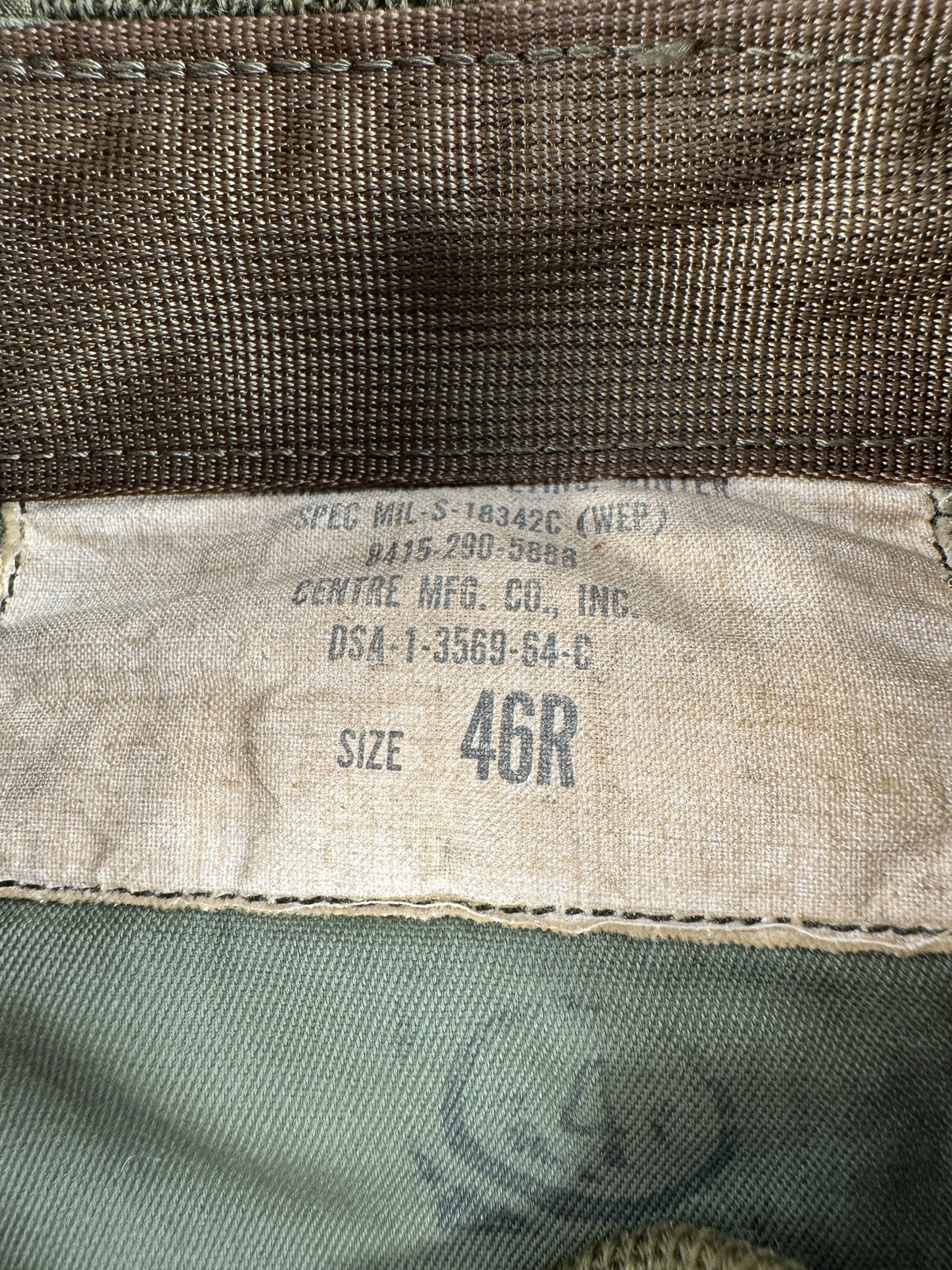 Tag on Vintage Vietnam Winter Flyers Jacket w/ Patches SZ 46