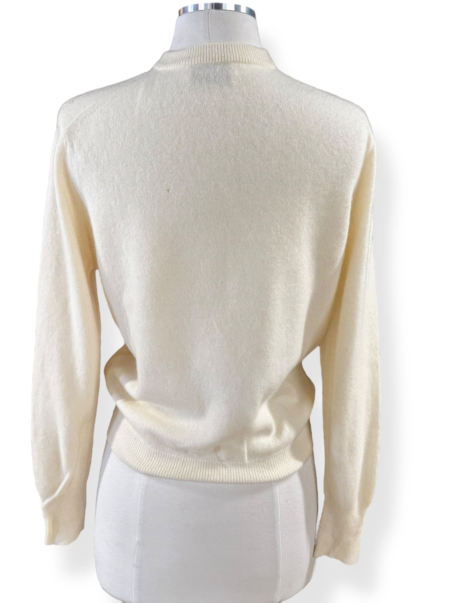 Back view of 1950s Dalton Couture Cashmere Cardigan L