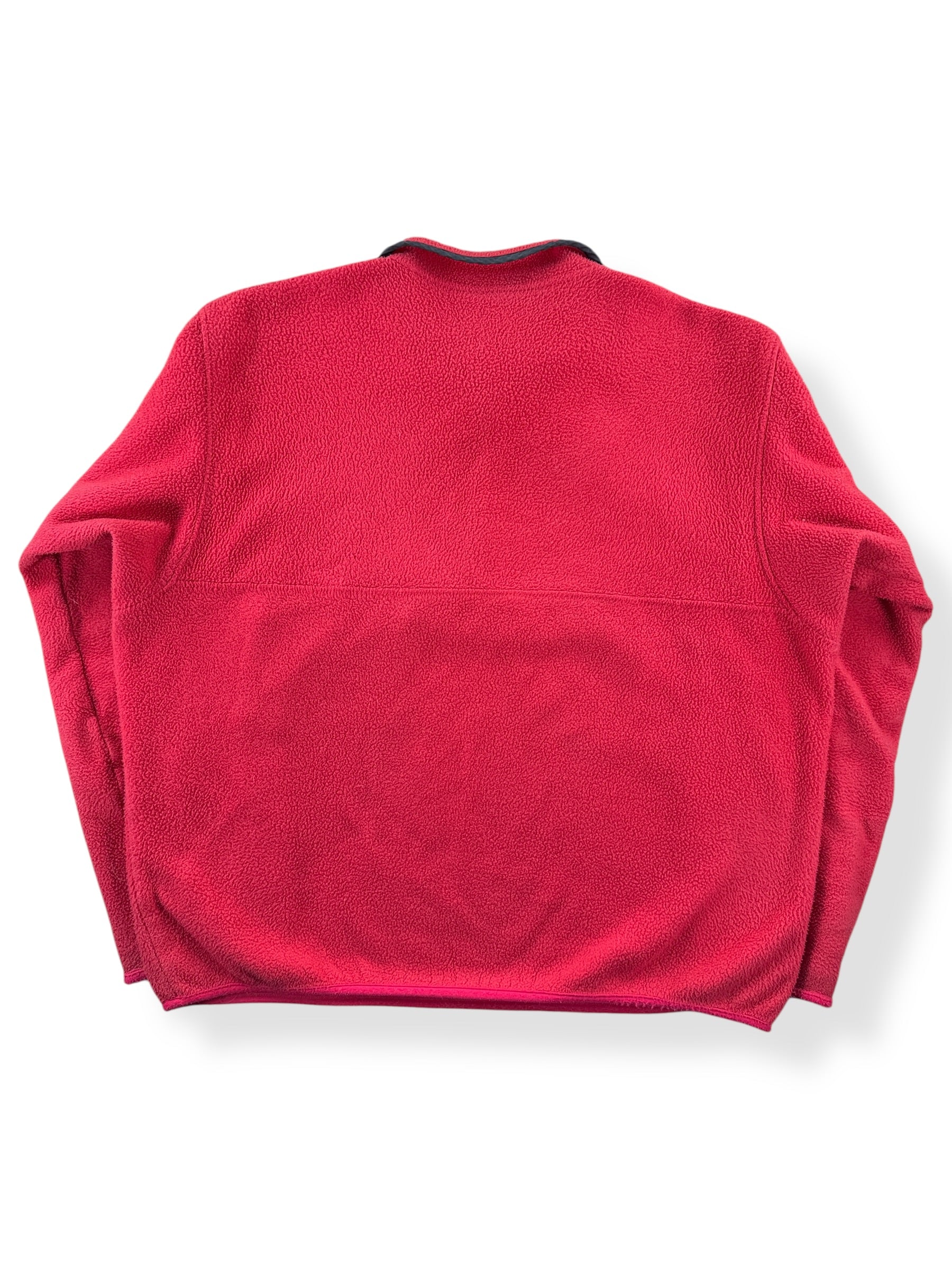 Back of Vintage Red MIUSA Patagonia Synchilla SZ XL
