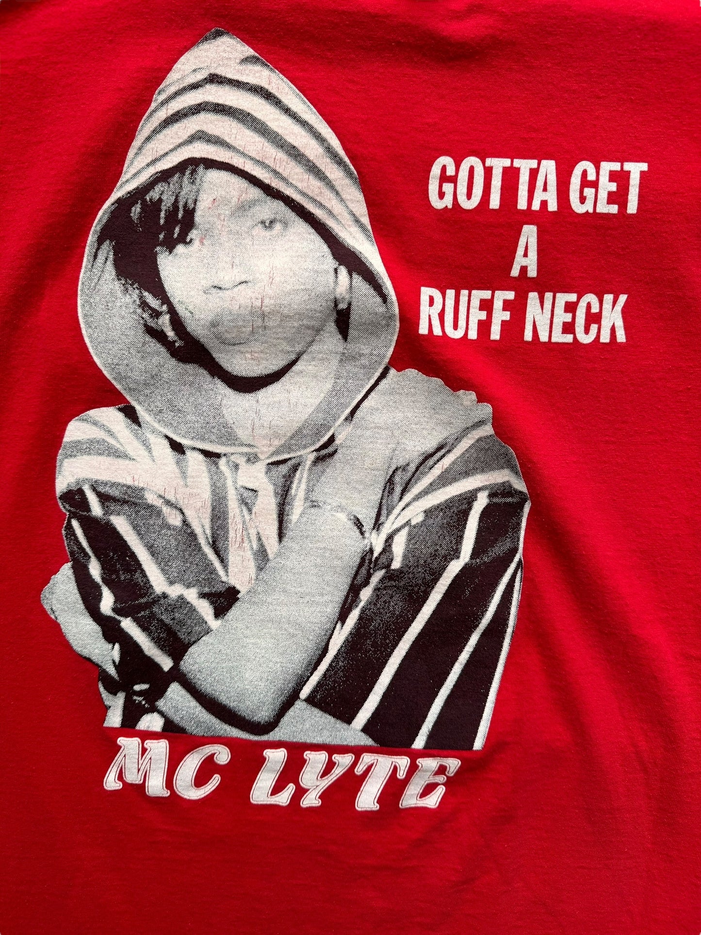 front graphic of Vintage MC Lyte Ruffneck Rap Tee SZ XL