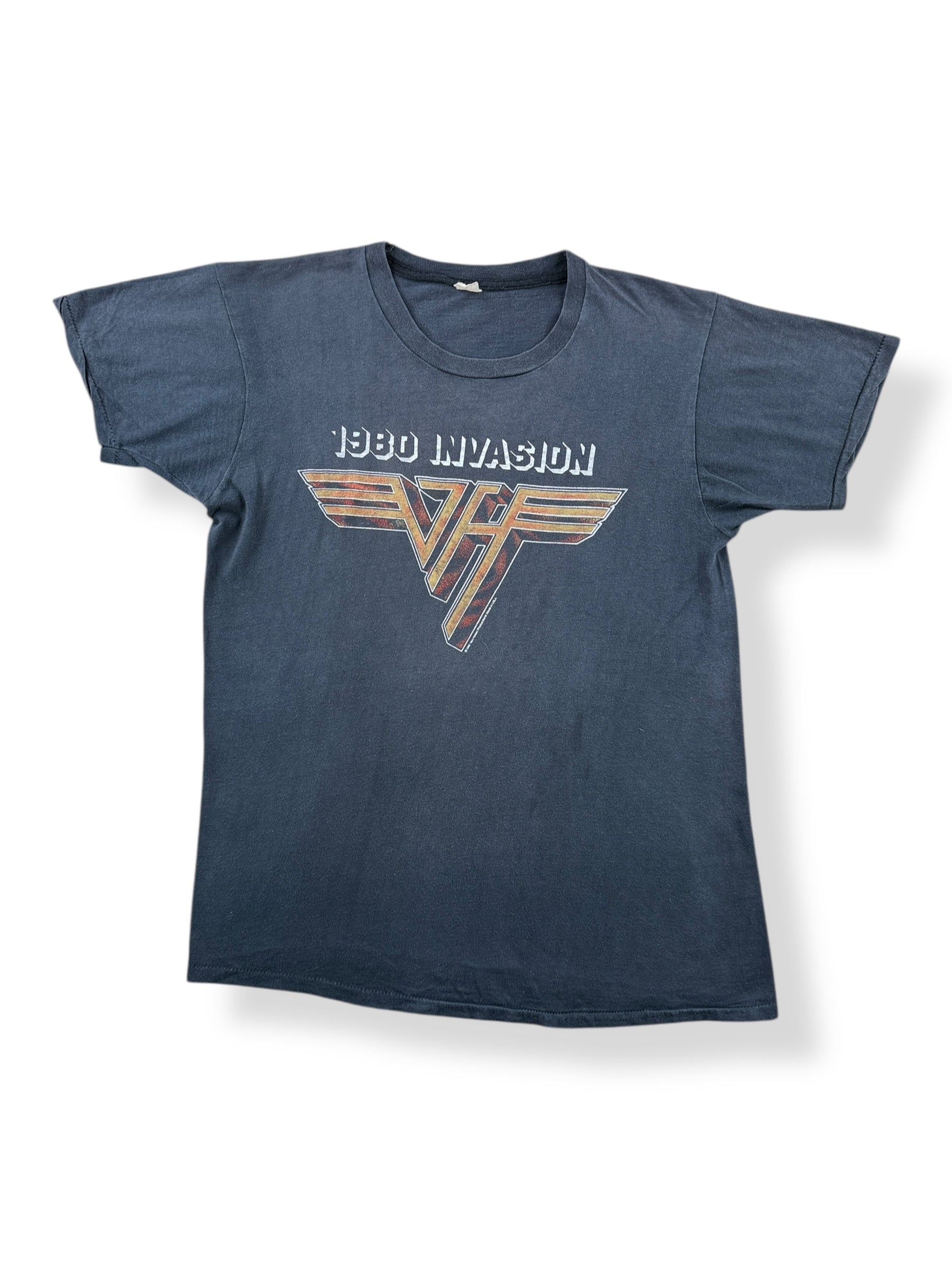 Front of Vintage 1980 Van Halen Invasion Tour Tee SZ M