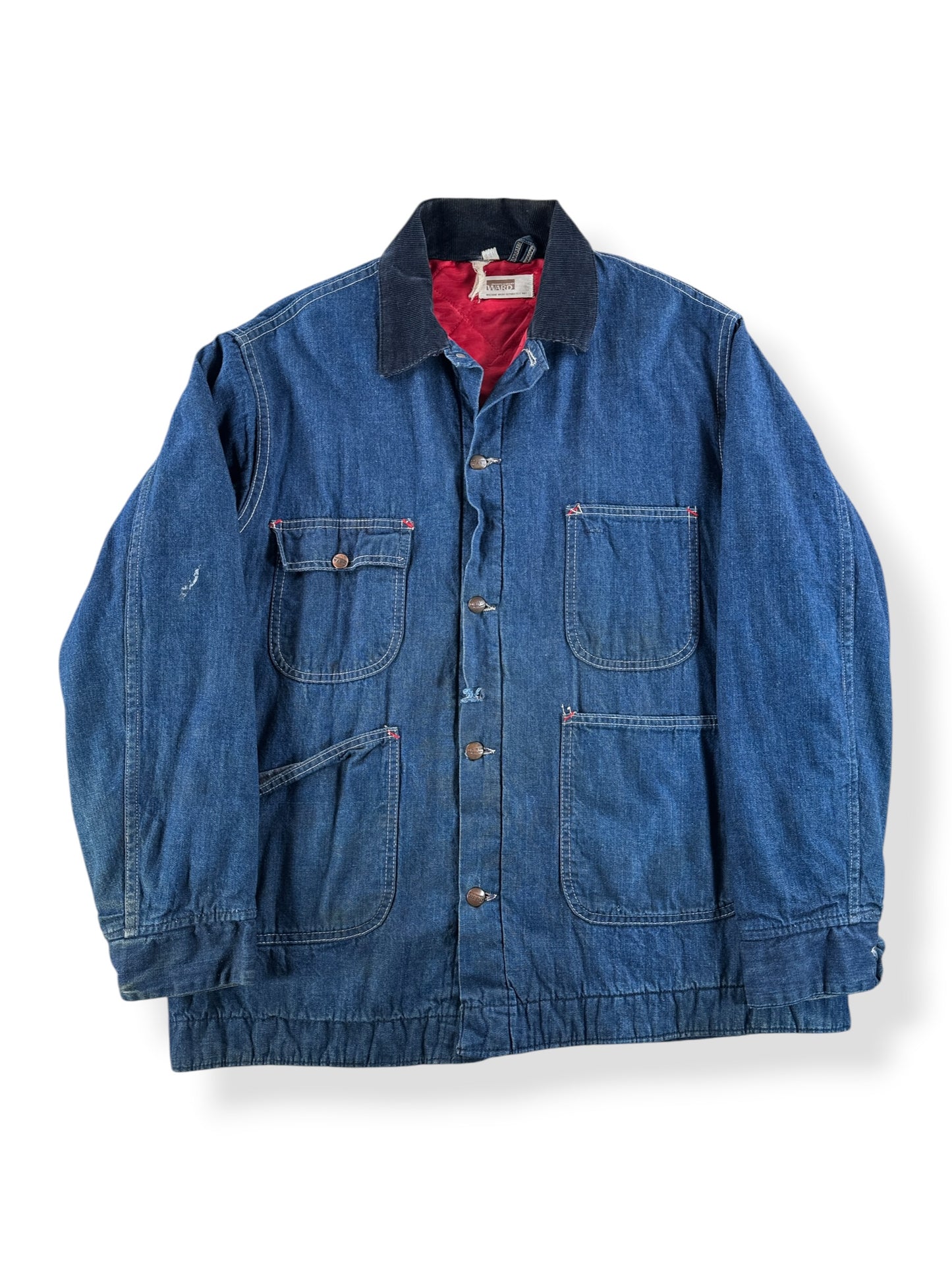 Front of Vintage Montgomery Ward Quilted Chore Jacket SZ 44