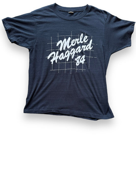 Front View of Vintage Merle Haggard 1984 Tour Tee SZ L | Vintage Country Music Tees Seattle | Barn Owl Vintage Goods