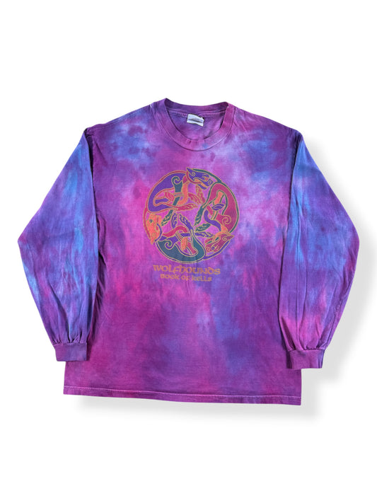 Front of Vintage Wolfhounds LS Tie Dye Tee SZ L