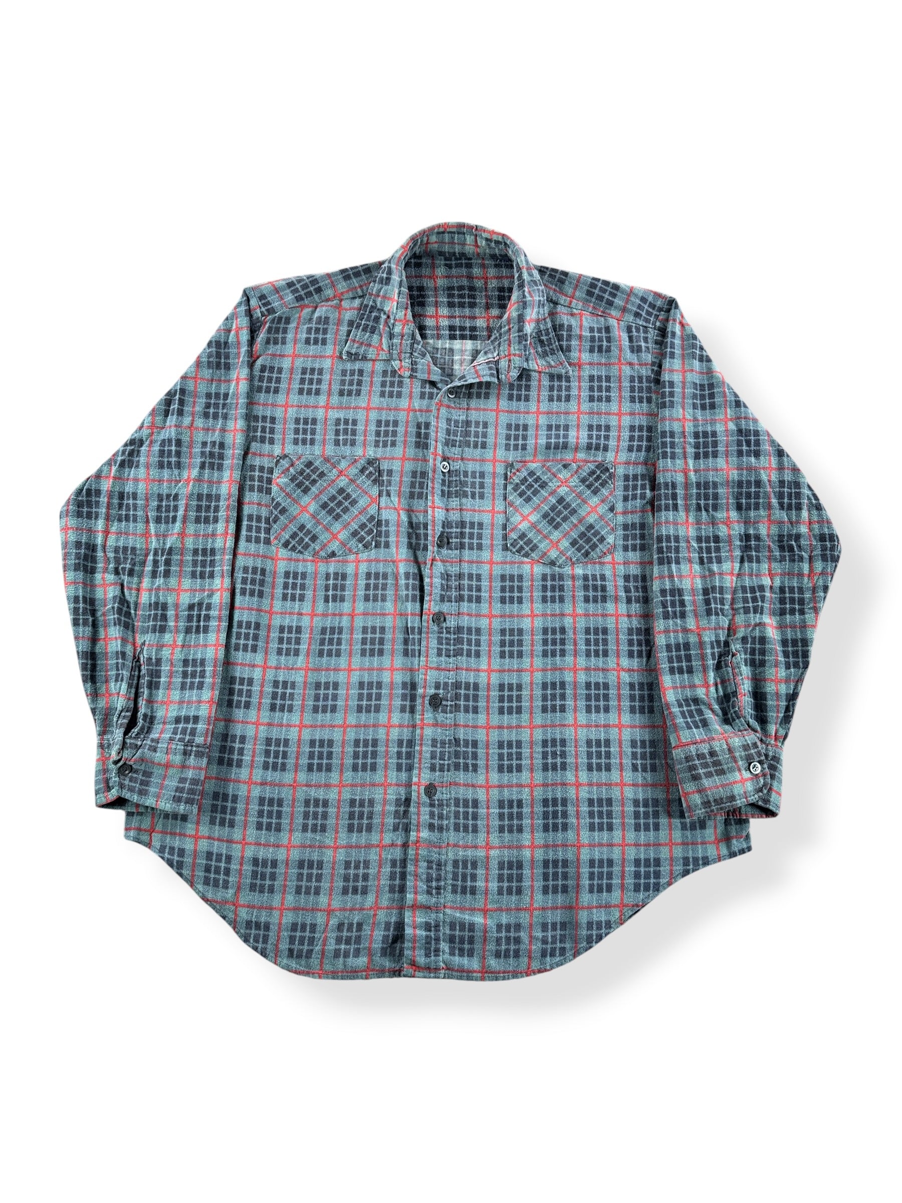 Front of Vintage Dickies Turquoise Printed Cotton Flannel