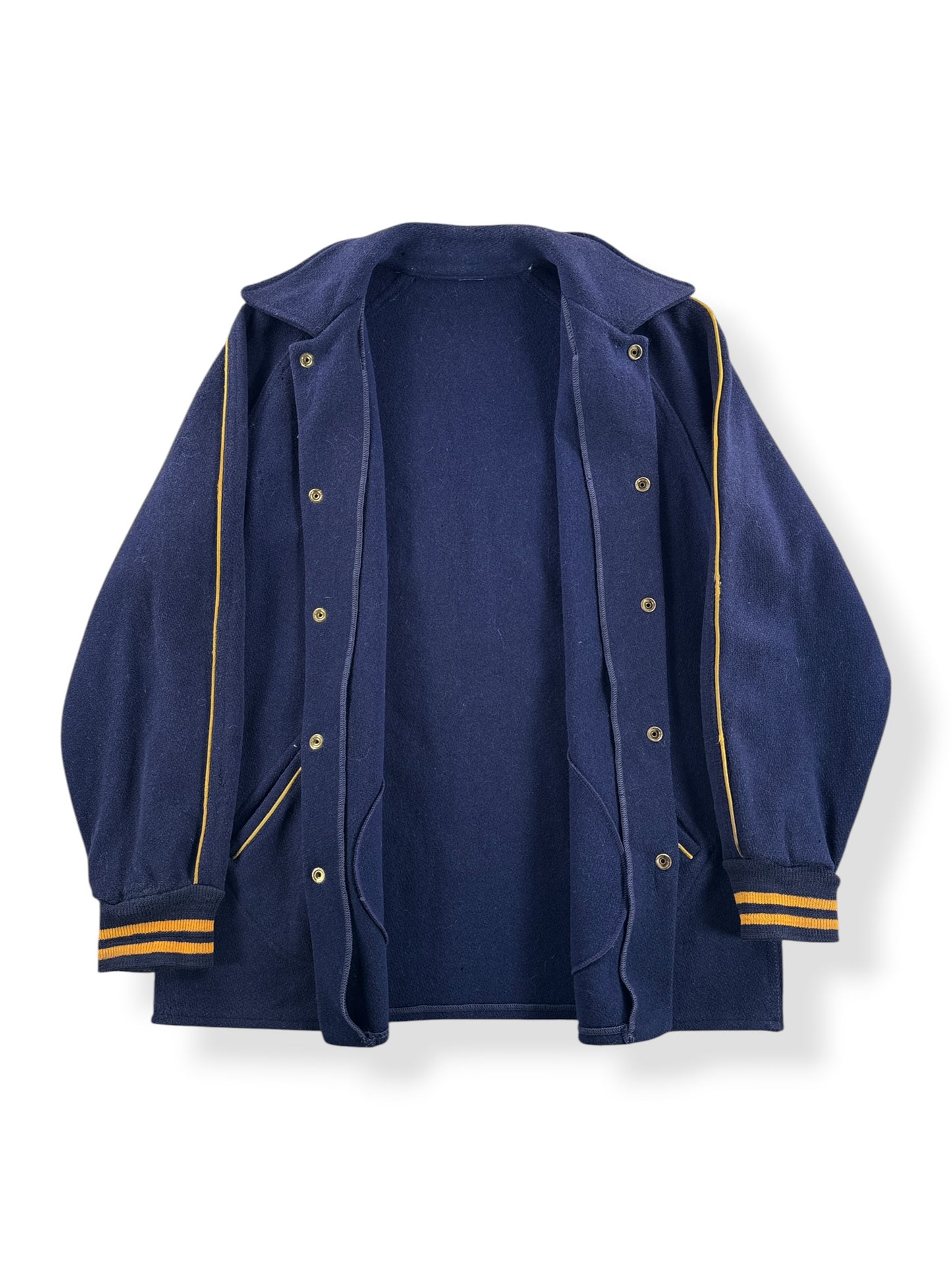 Inside of Vintage Wool Navy Blue Band Jacket SZ L