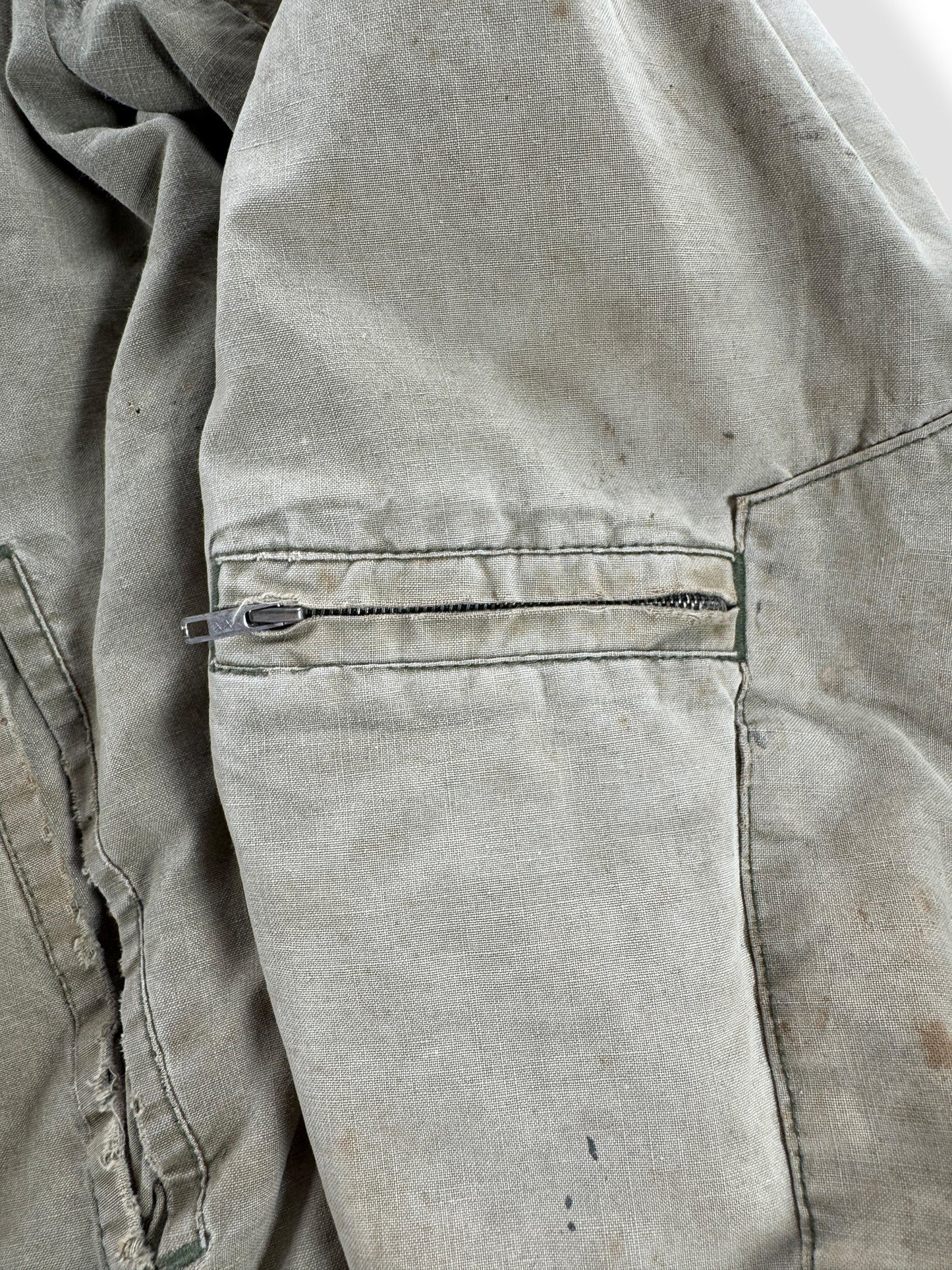 Pocket on Sleeve of Vintage Canvas Bomber Jacket SZ L - AS IS