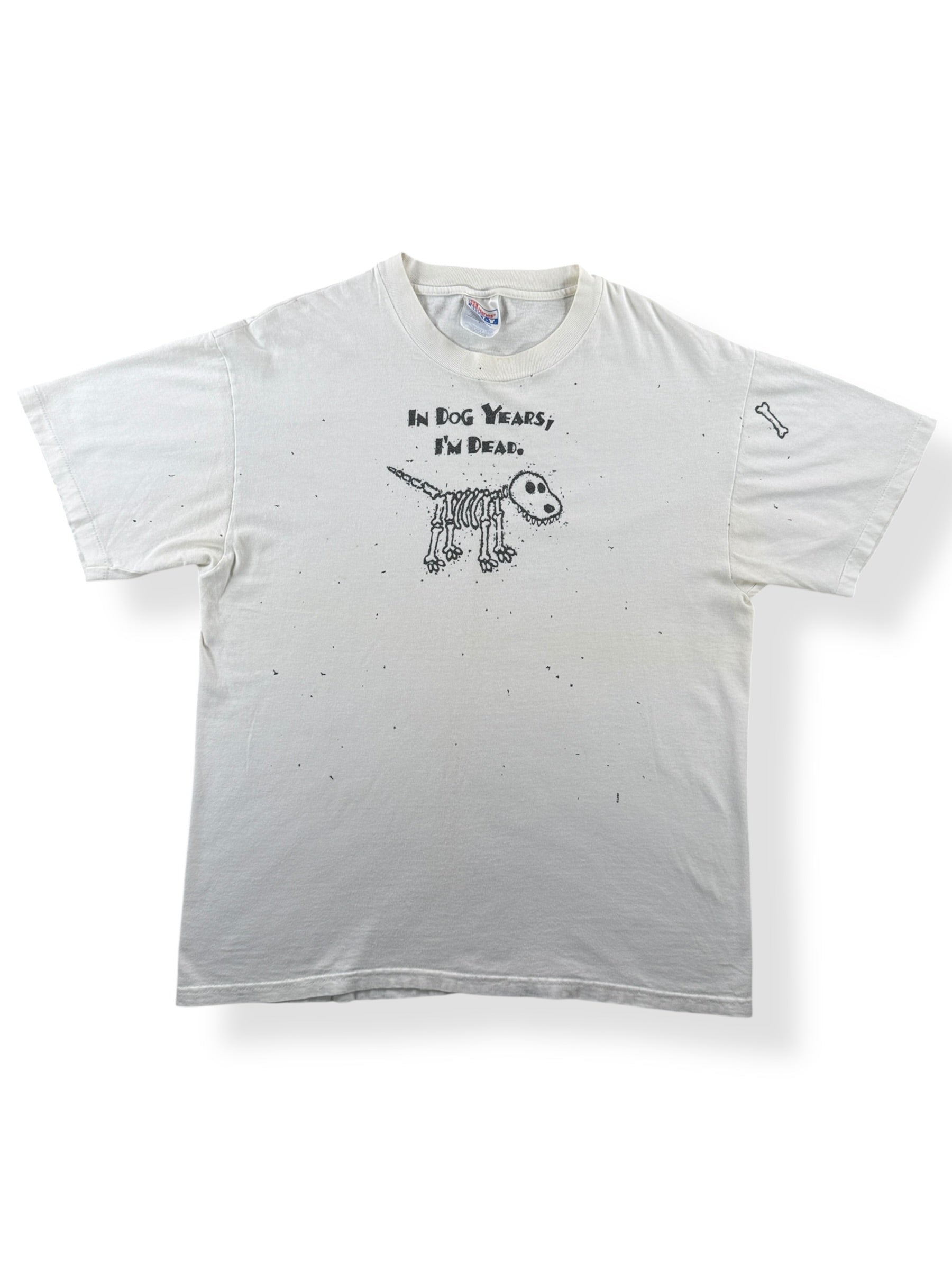 Front of Vintage In Dog Years I'm Dead Tee SZ L