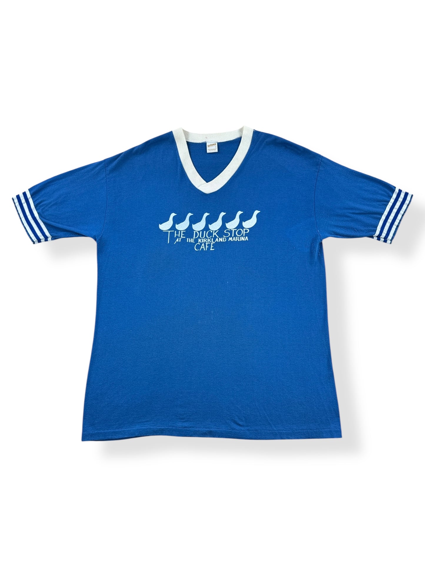 Front of Vintage The Duck Stop At Kirkland Marina Jersey SZ L