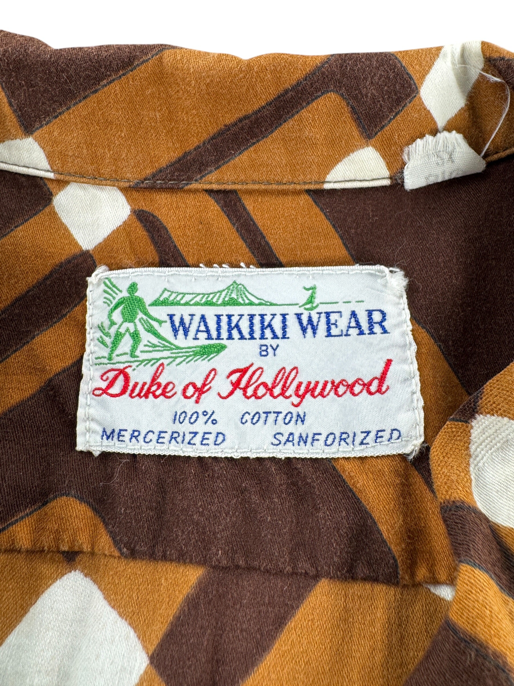 Tag on Vintage Duke of Hollywood Classic Aloha Shirt SZ XXL