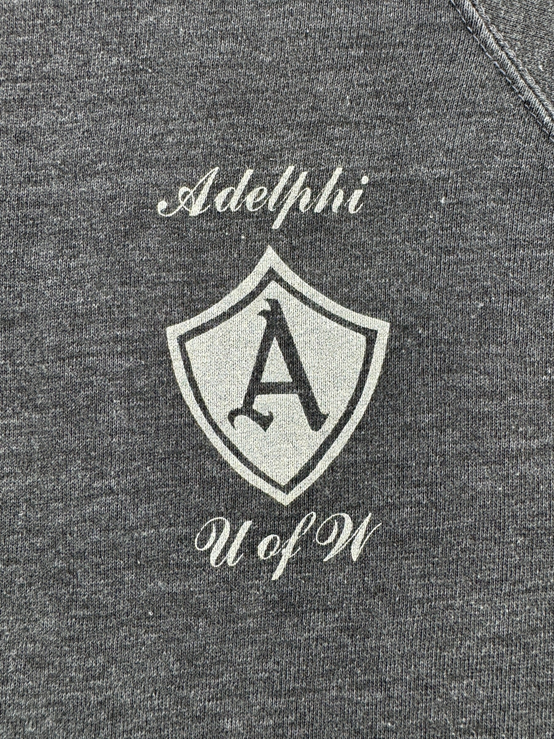 Front Graphic of Vintage Black Adelphi U of W Short Sleeve Crewneck SZ S