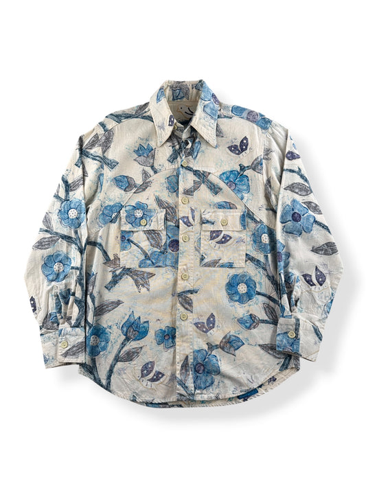 Front of Vintage Western Floral Pattern Aloha Shirt SZ S