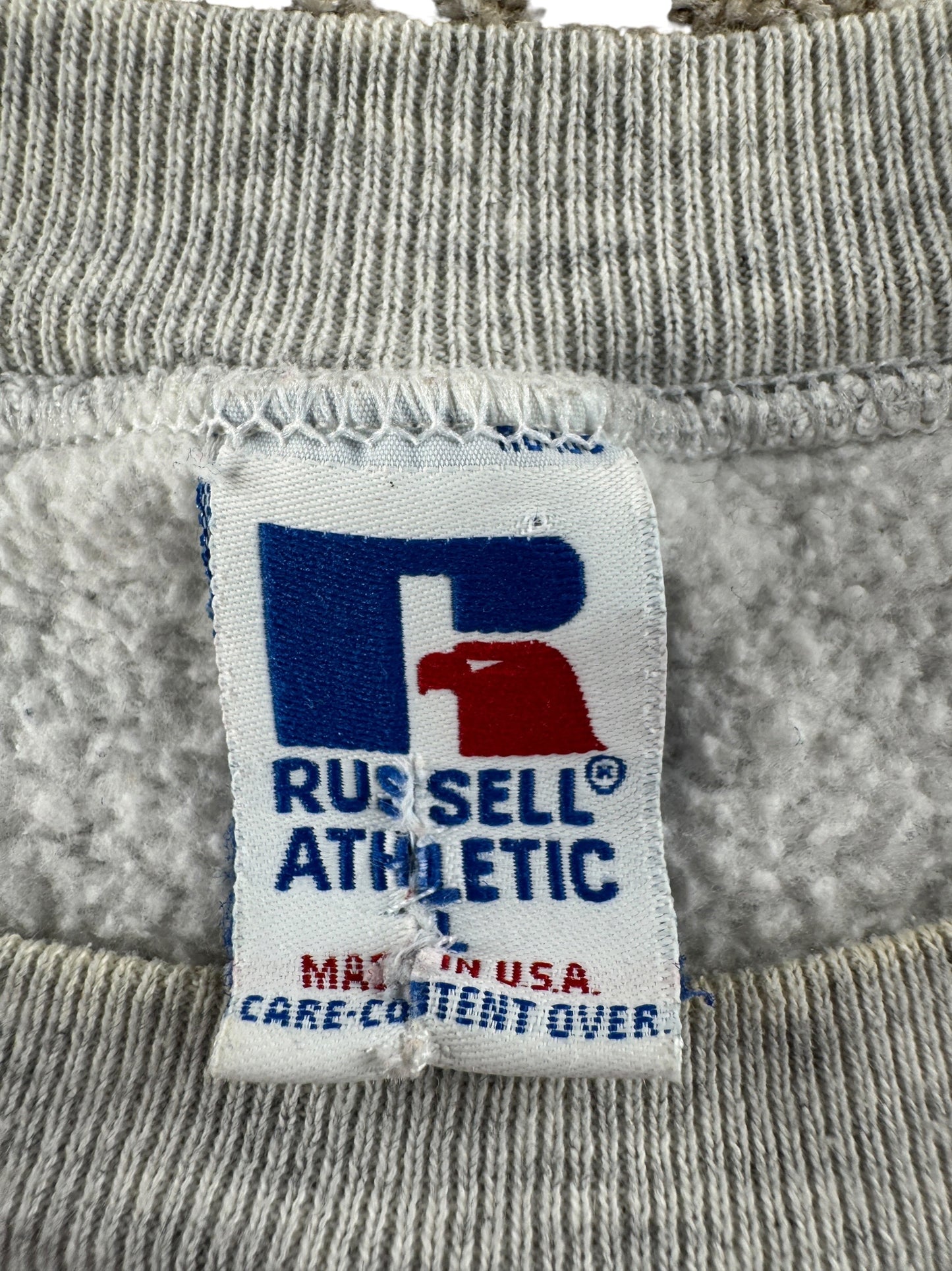 Tag on Vintage MIUSA Russell Athletic Crewneck SZ L