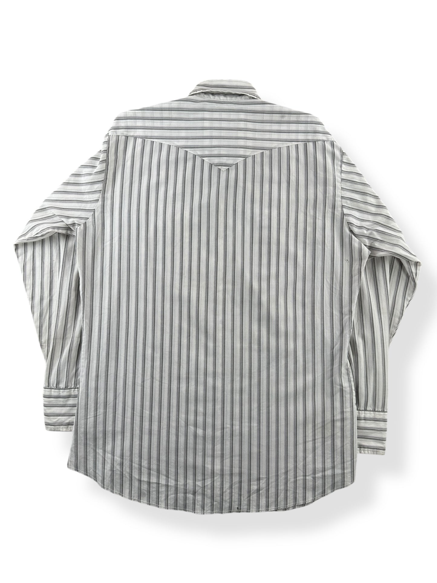 Back of Vintage Ranch & Town Cotton Blend Pearl Snap Shirt SZ 16-34 (L)