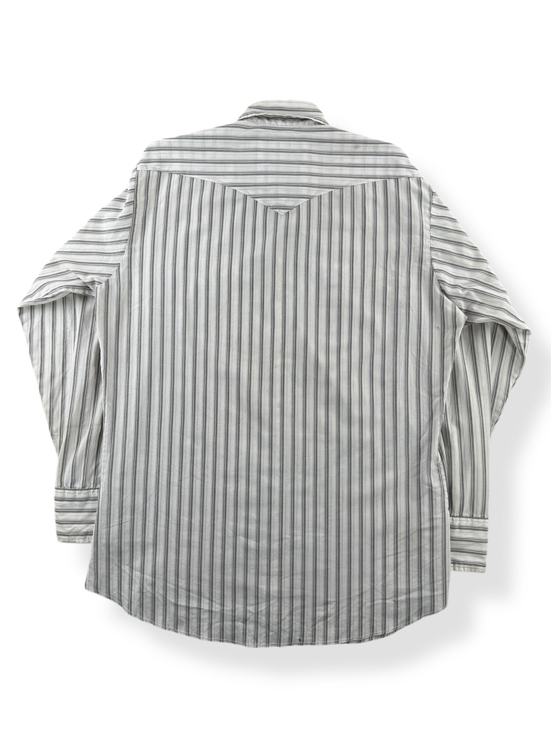 Back of Vintage Ranch & Town Cotton Blend Pearl Snap Shirt SZ 16-34 (L)