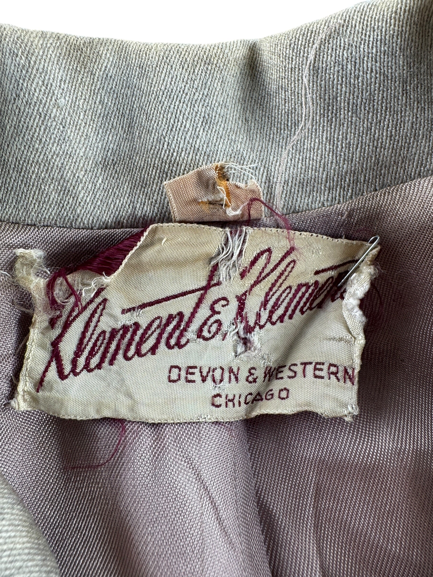 Zipper on Vintage 1950s Rickey Jacket SZ S/M