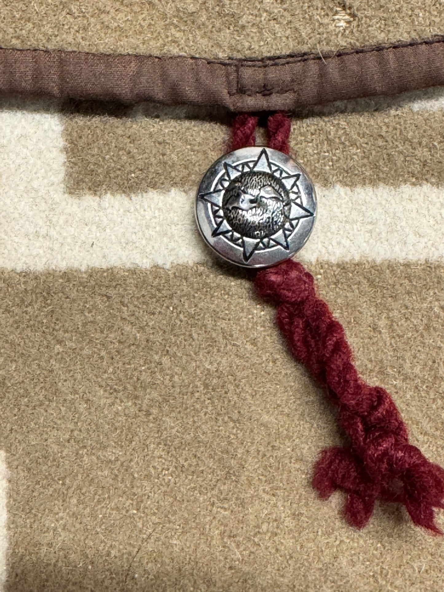 Button of 1970s Chief Joseph Pendleton Blanket Clutch