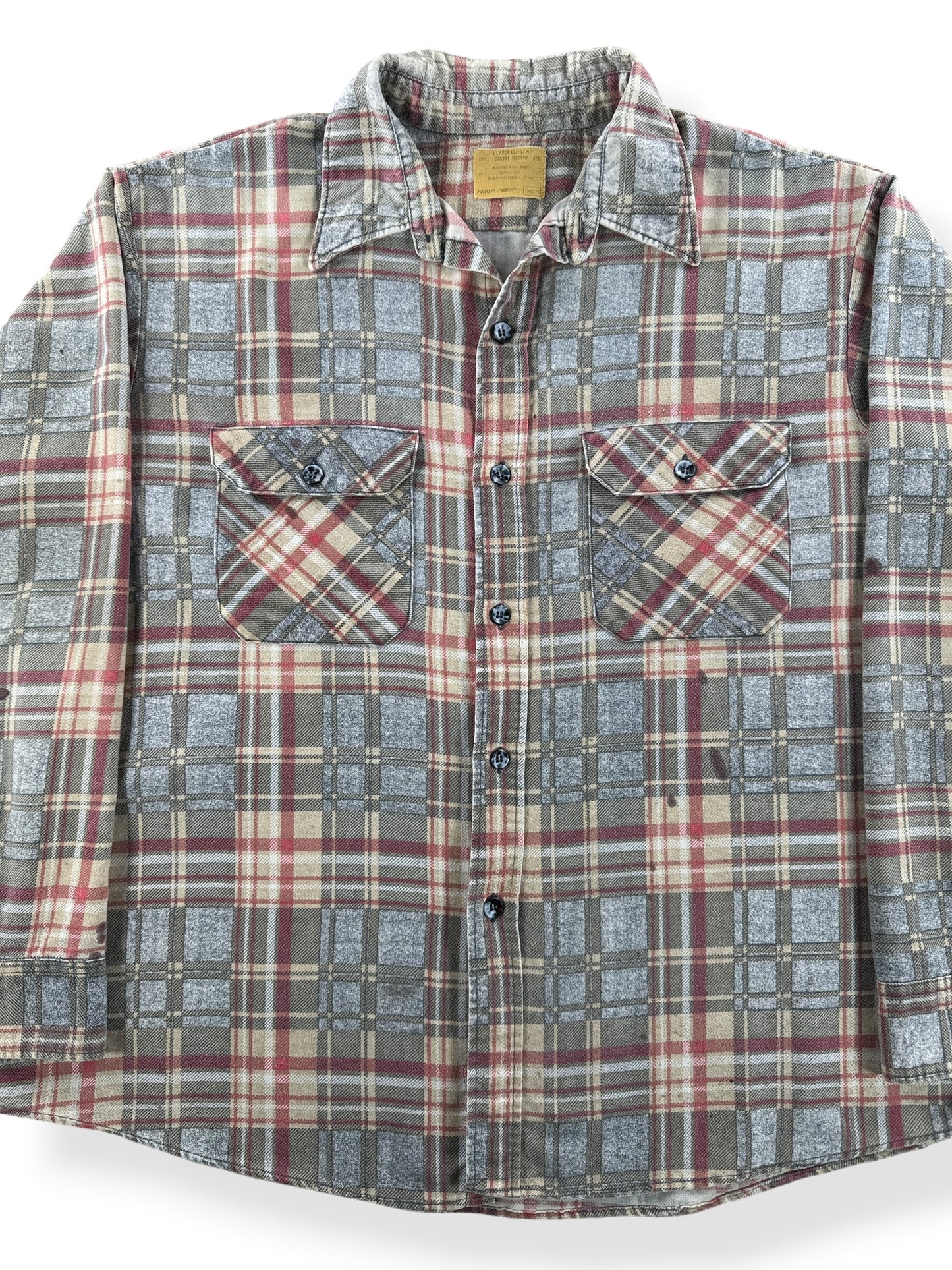 Vintage Printed Sears Flannel SZ XL - AS IS