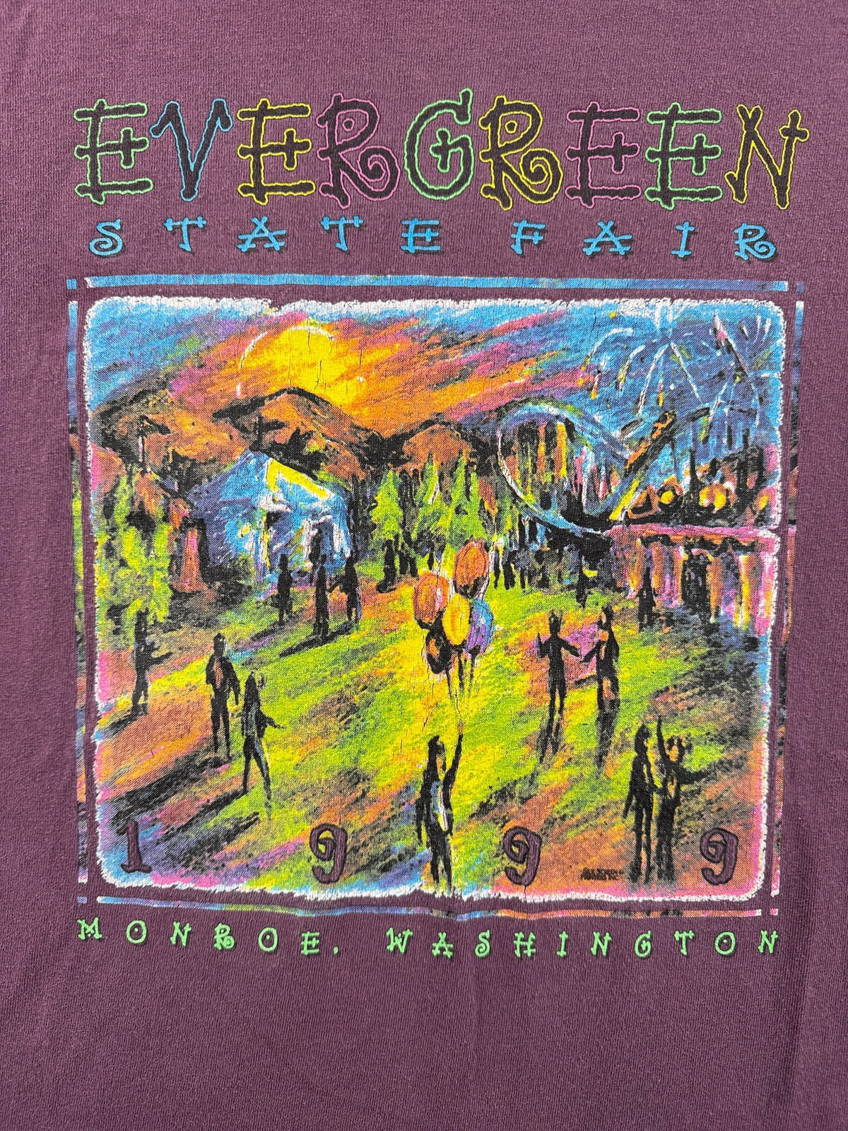 Front graphic of Vintage Evergreen State Fair Tee SZ XL (Fits L)