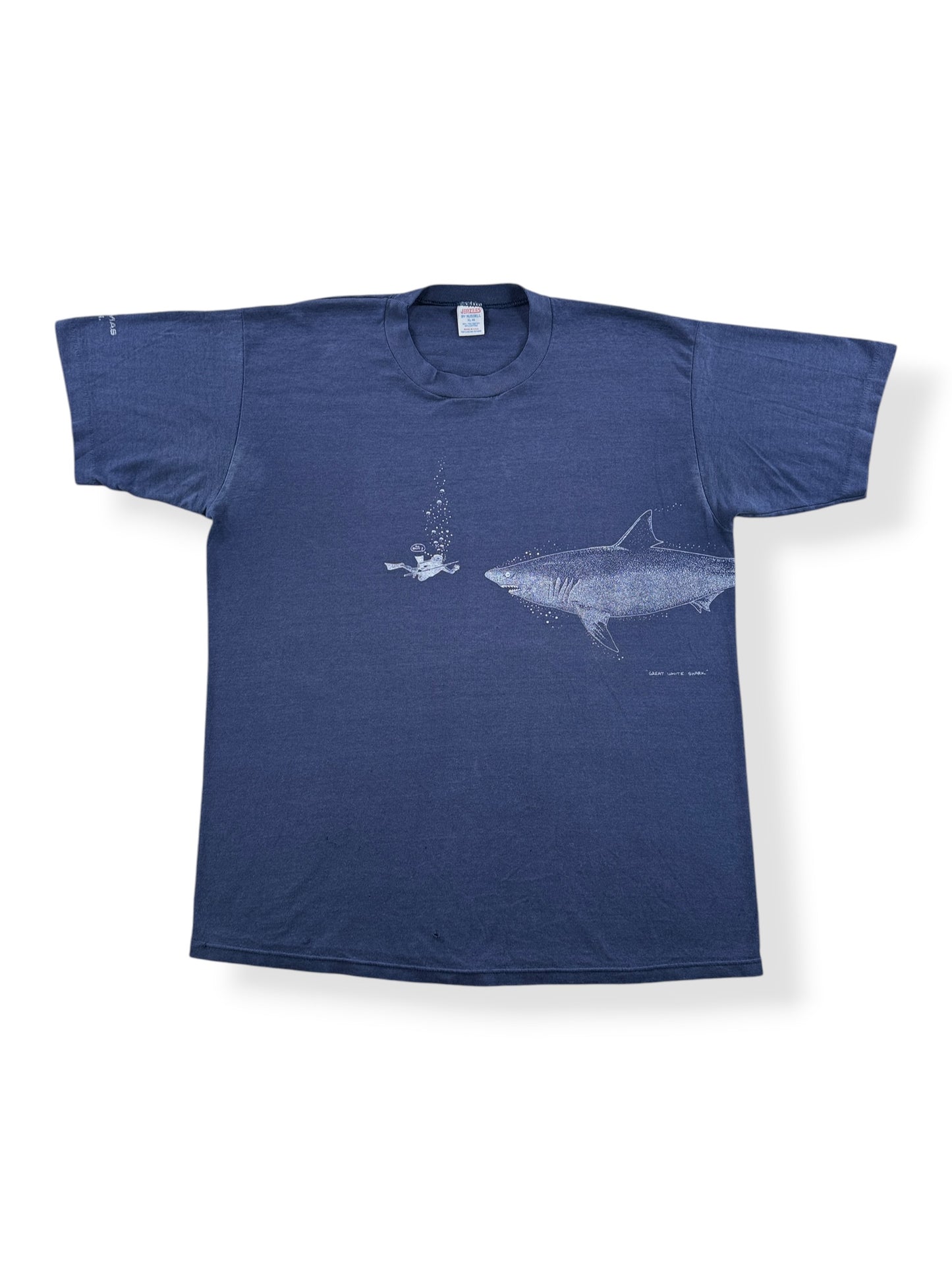 Front of Vintage Oh Shit Shark Tee S XL (Fits L)
