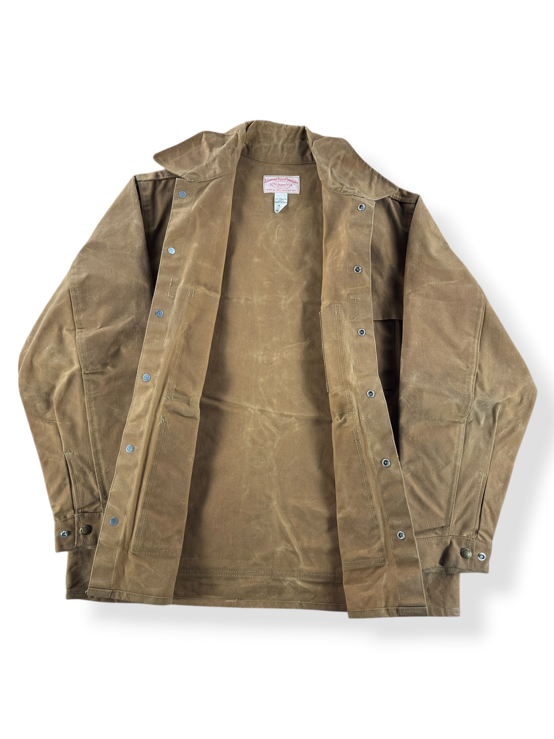 Inside of Vintage NOS Filson Tin Cloth Cruiser SZ 42