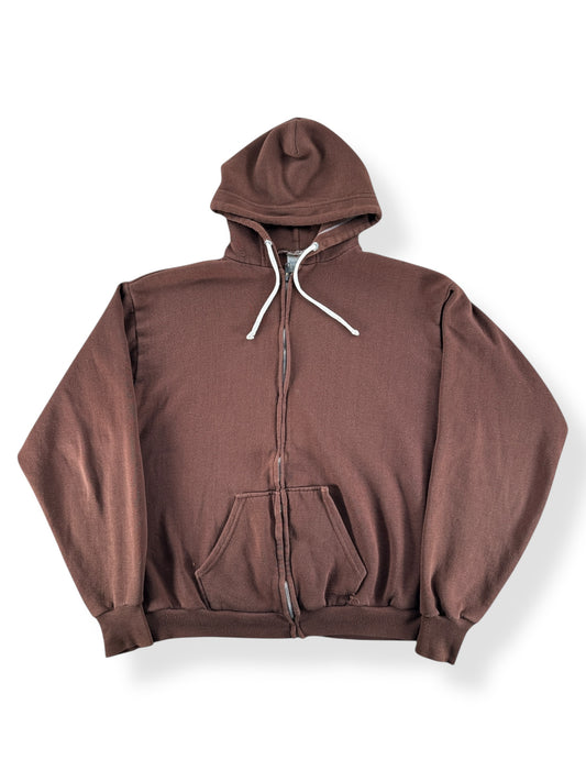 Vintage Brown Zip Up Hoodie SZ L