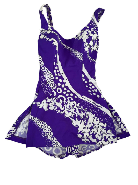 Front view of Vintage 1960s Jantzen Purple Swimsuit S