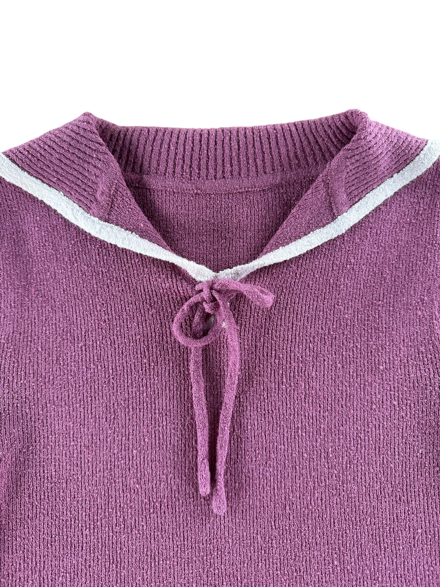 Collar on Vintage Purple Collared Knit Top SZ XS