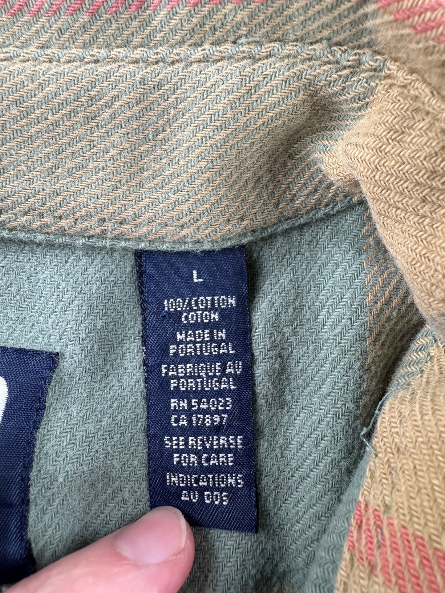 Tag on Vintage Pastel Gap Cotton Flannel SZ L