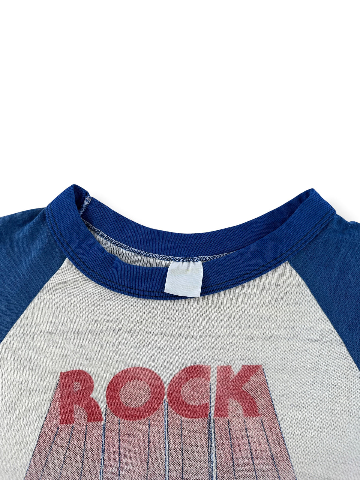 Collar on Vintage Bellingham Rock Raglan Tee SZ L (Fits M)