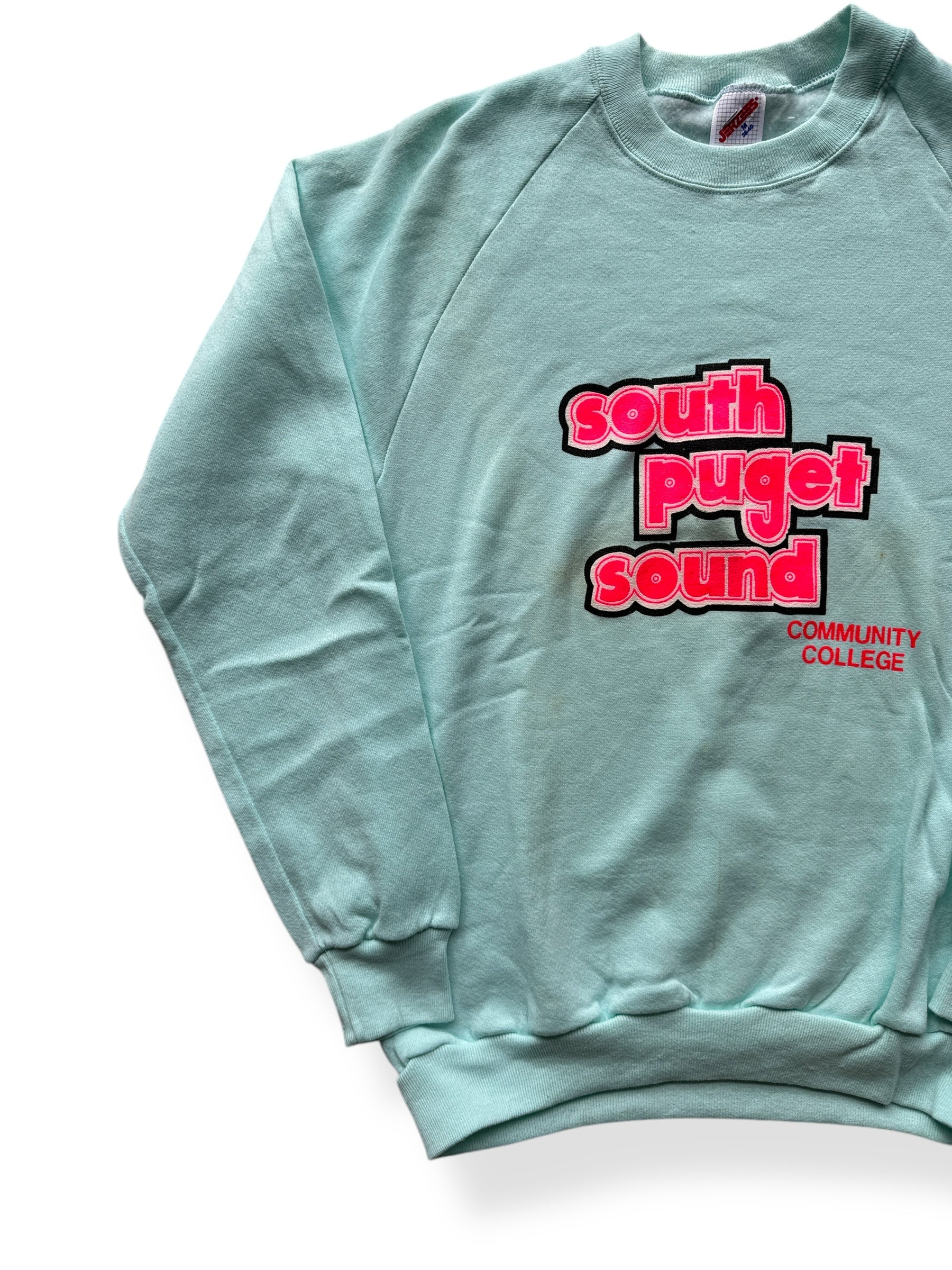 Front Right of Vintage NOS South Puget Sound Community College Crewneck SZ M