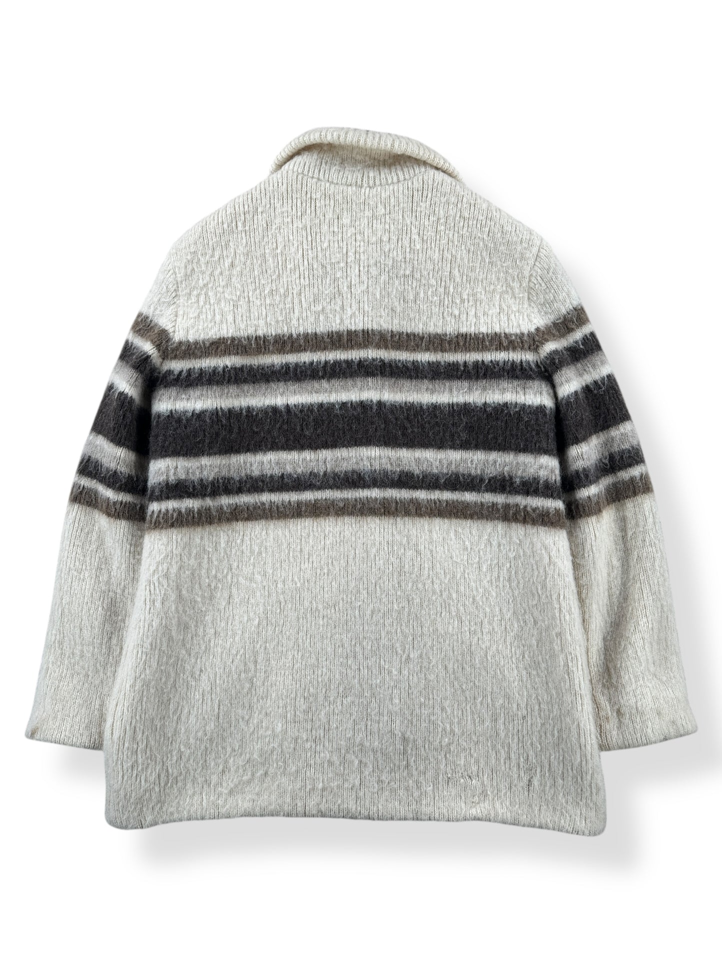 Back of Vintage Lined Icelandic Wool Zip Up Sweater SZ S