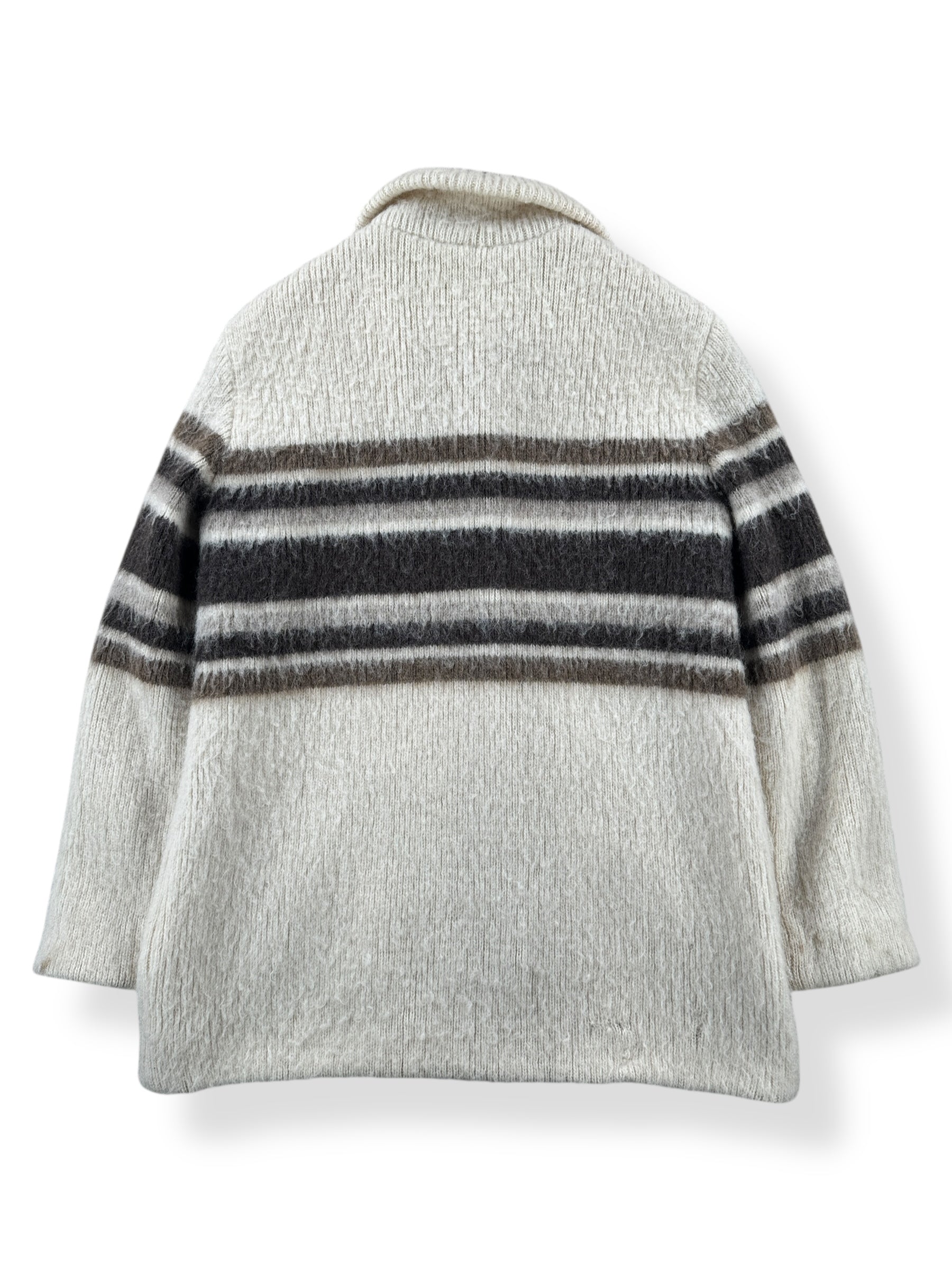 Back of Vintage Lined Icelandic Wool Zip Up Sweater SZ S