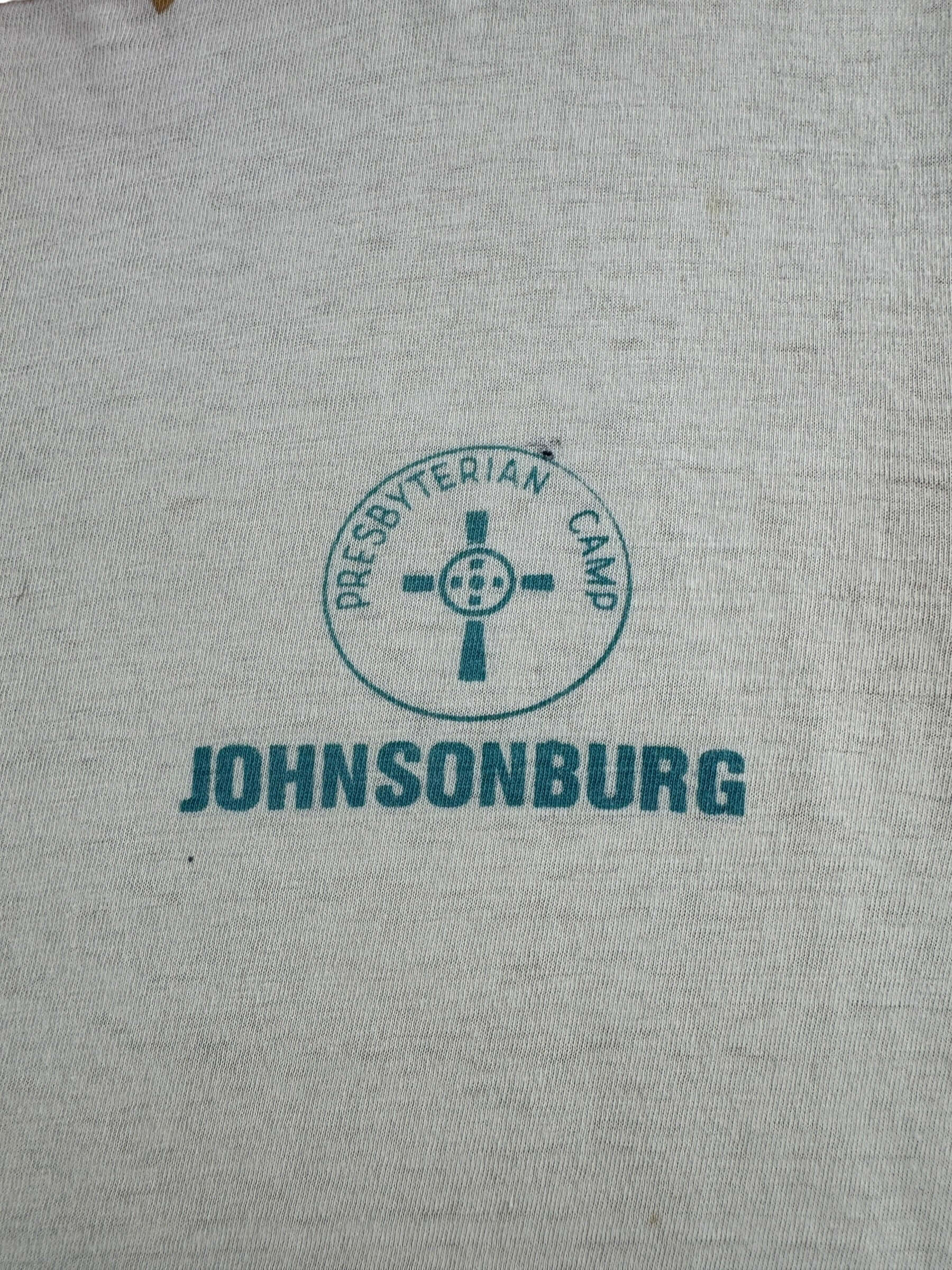 Graphic of Vintage 50s/60s Water Print Johnsonburg Ringer Tee SZ M - AS IS