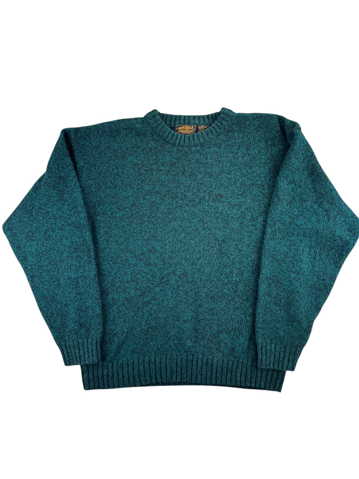 Front view of Eddie Bauer Green/Black Sweater XLT