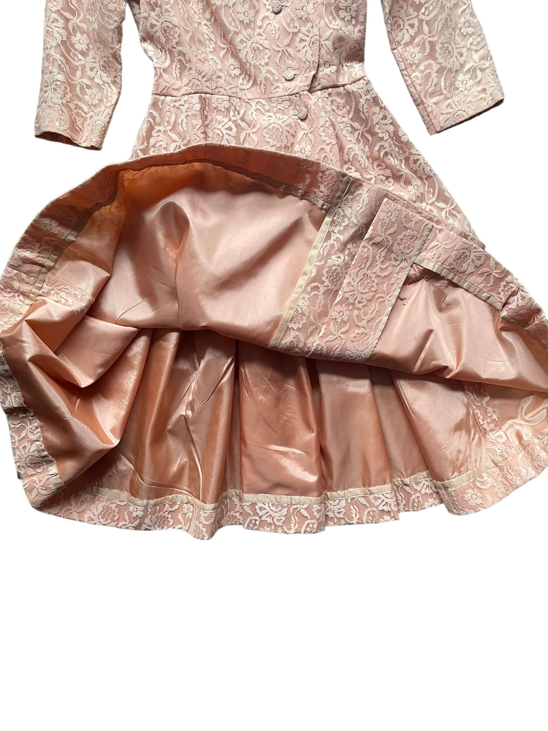 Lining view of Vintage 1950s Handmade Pink Lace Formal Dress |  Barn Owl Vintage Dresses | Seattle Vintage Ladies Clothing