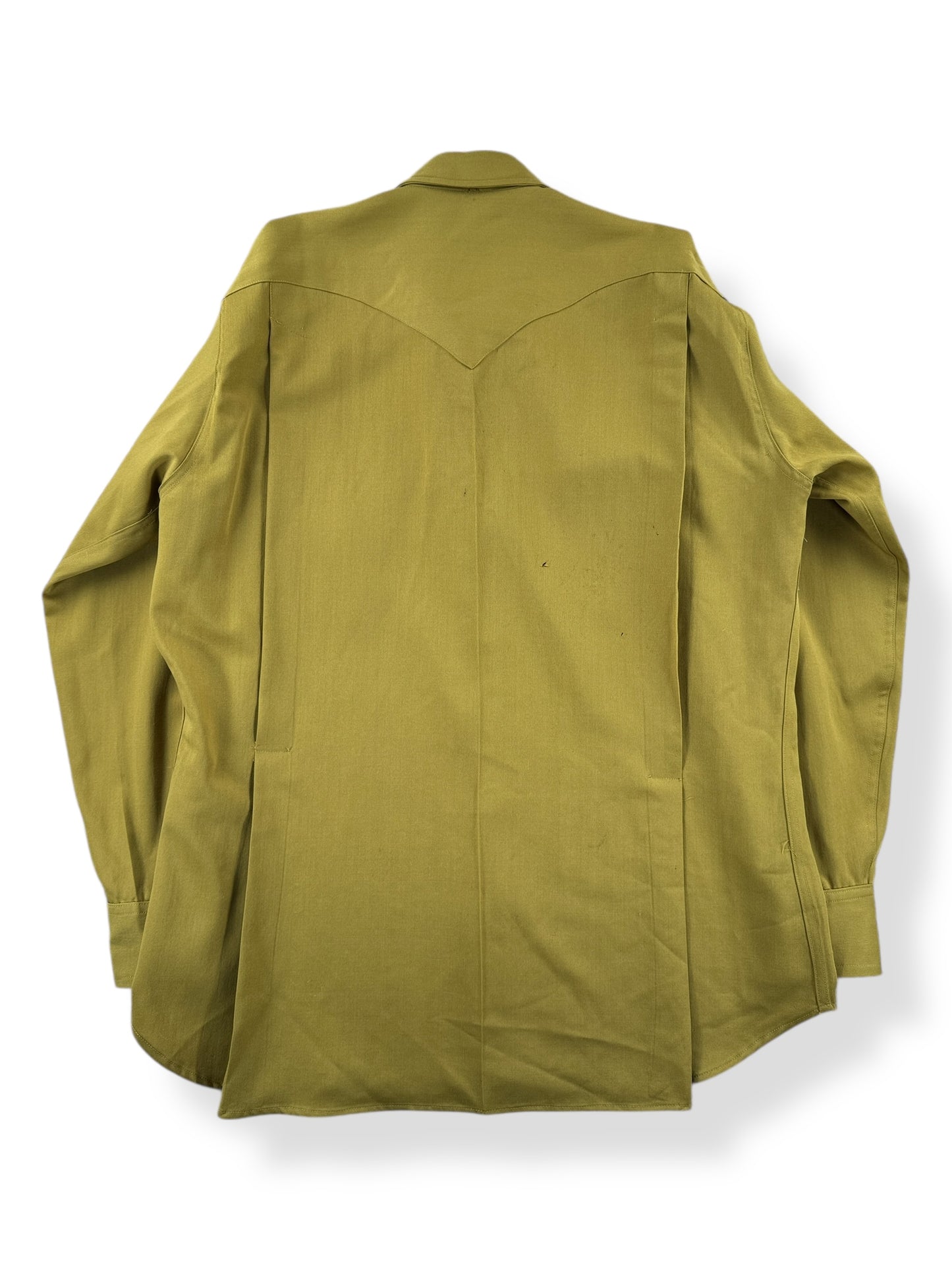 Back of Vintage Jack Frost Chartreuse Pearl Snap SZ XXL