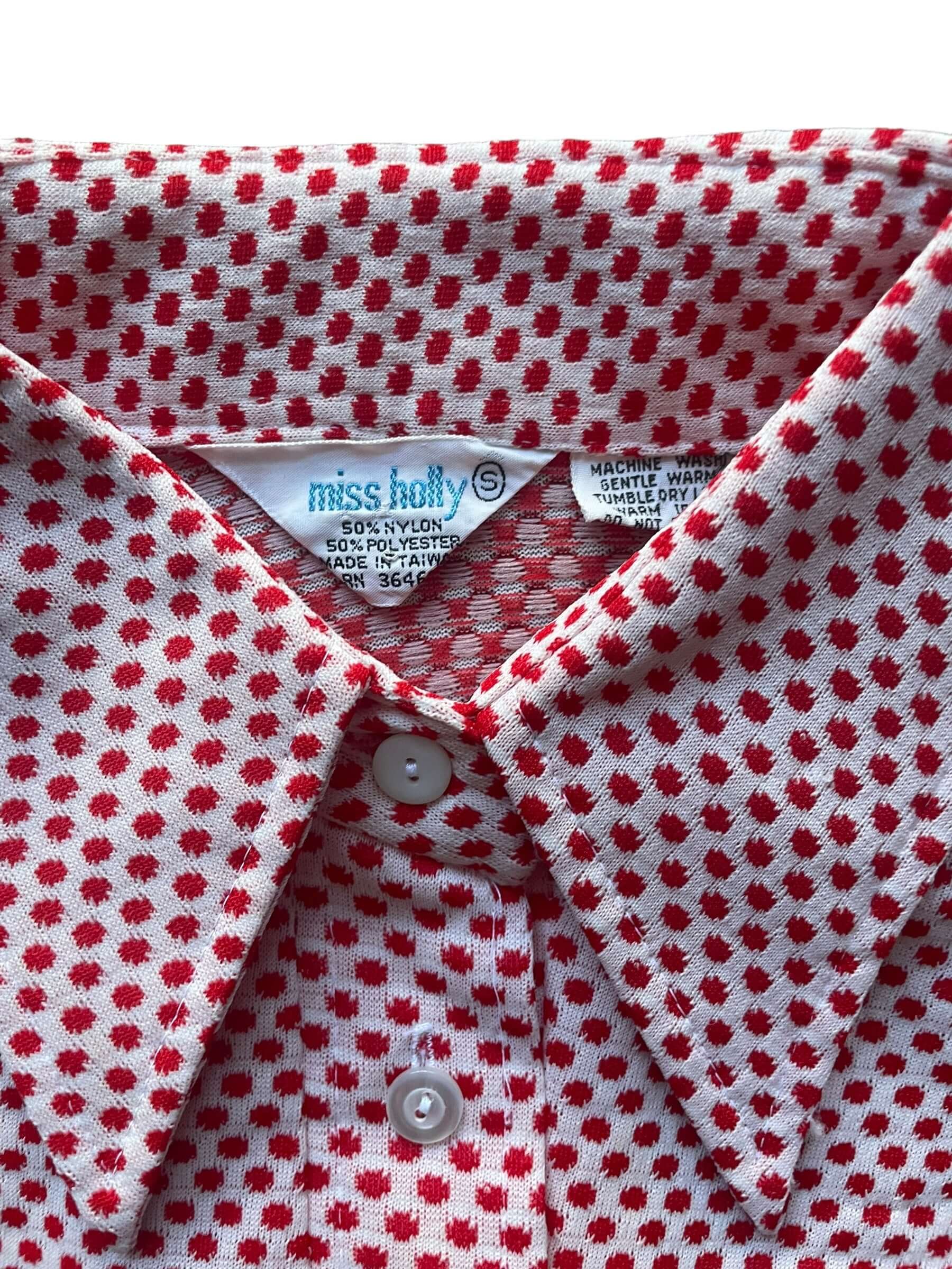 Tag 1970s Red Polka Dot Top XS