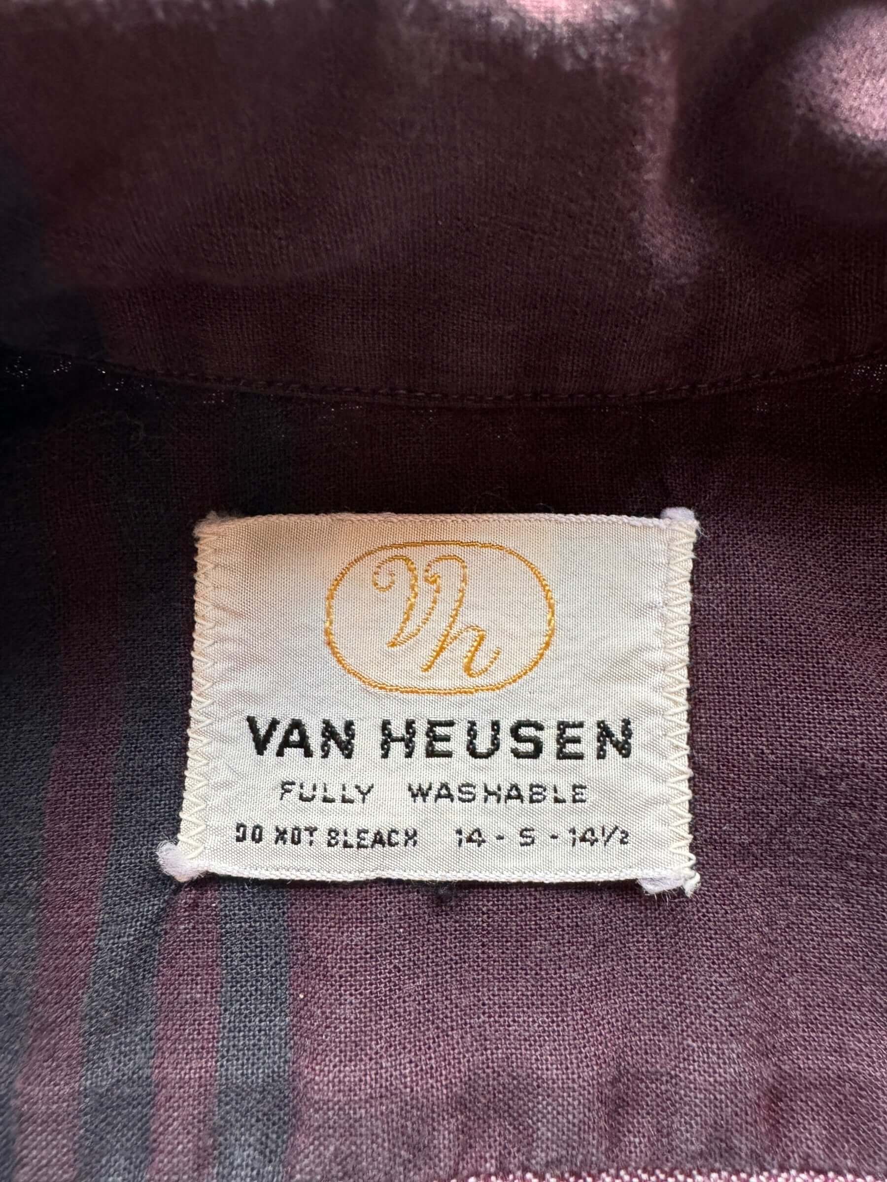 Tag on Vintage Van Heusen Striped Loop Collar Shirt SZ S