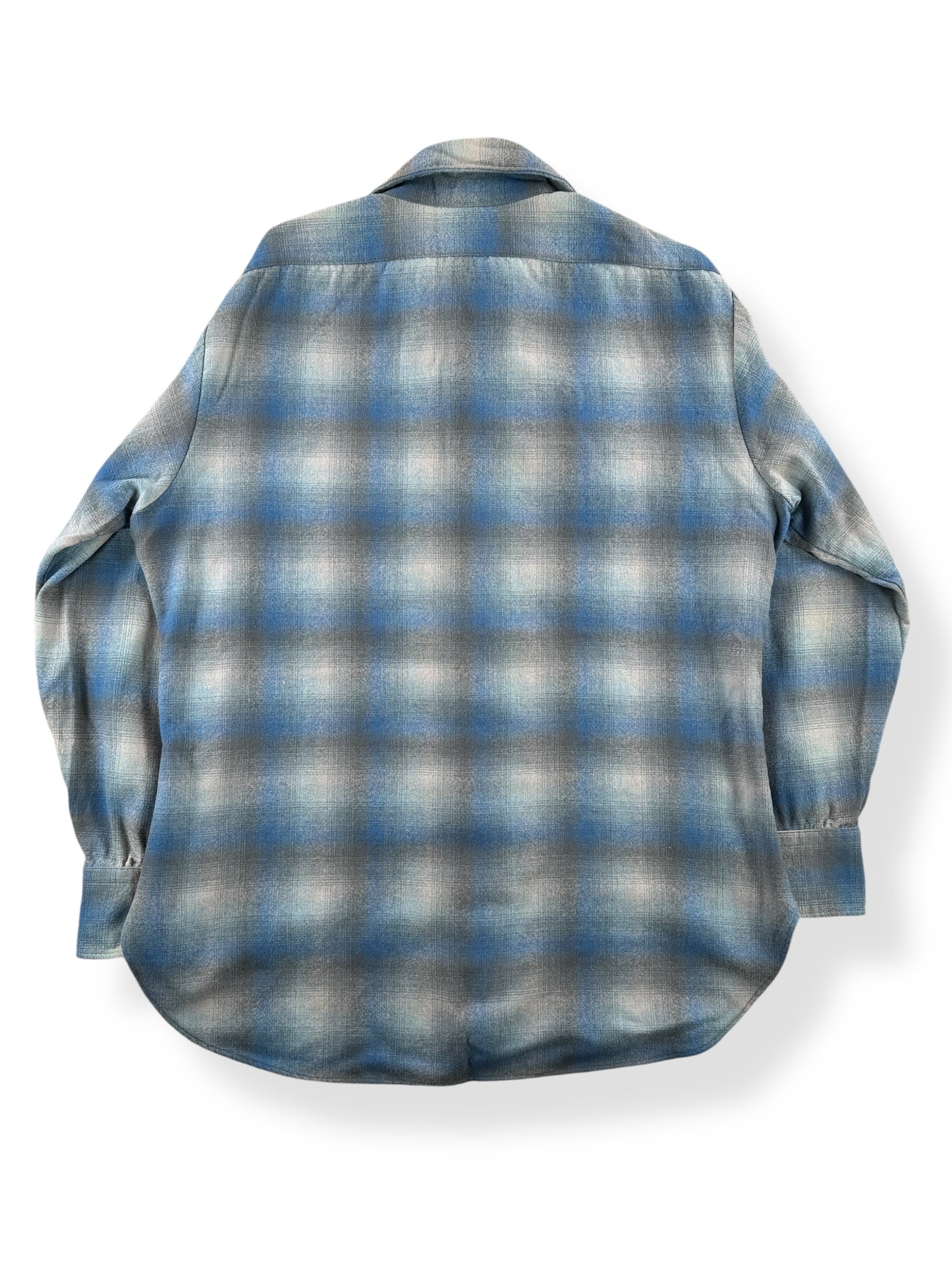 Back of Vintage Pendleton Shadow Plaid Pearl Snap SZ L