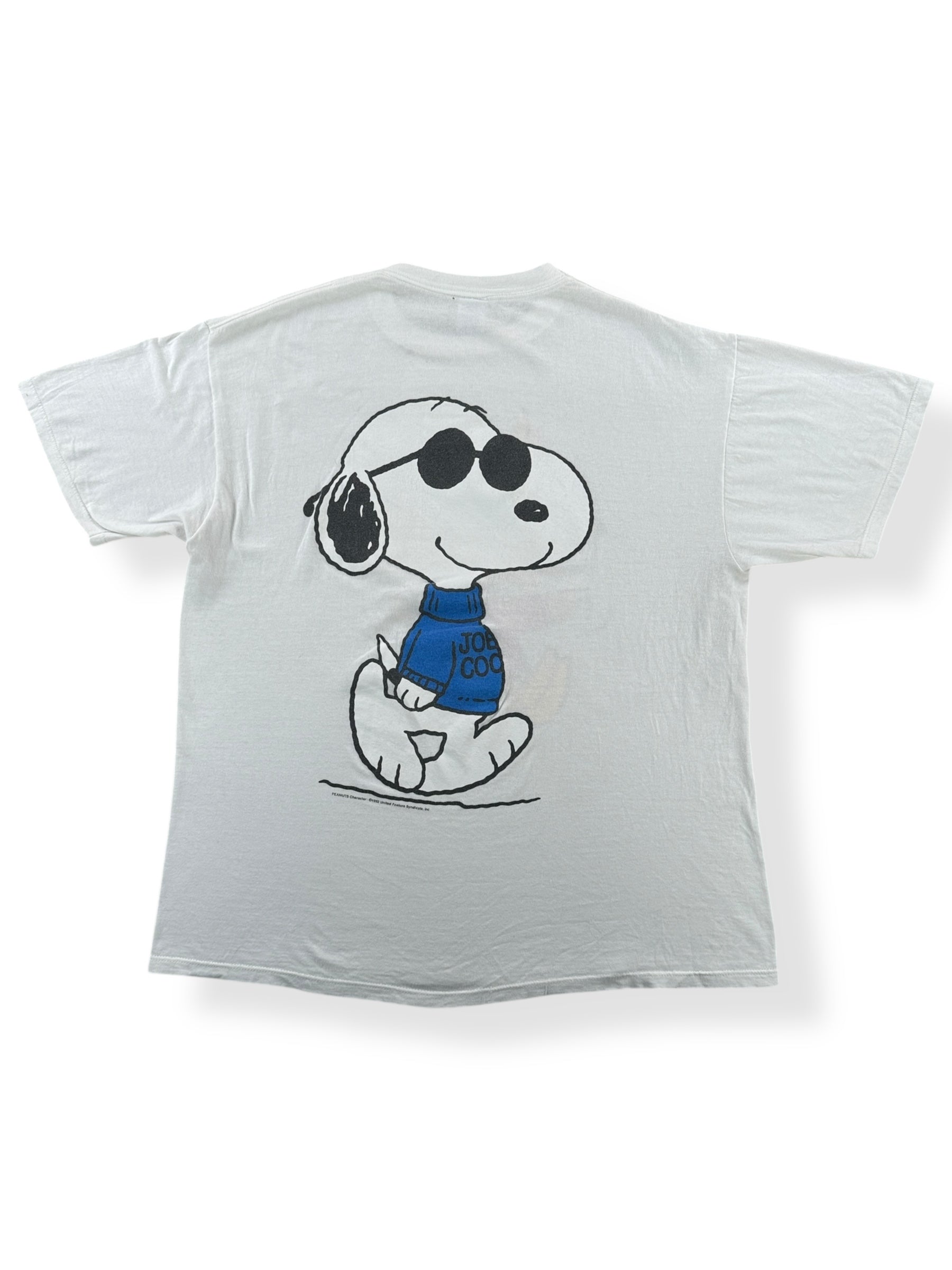 Back of Vintage Woodstock Joe Cool Snoopy Tee SZ XL