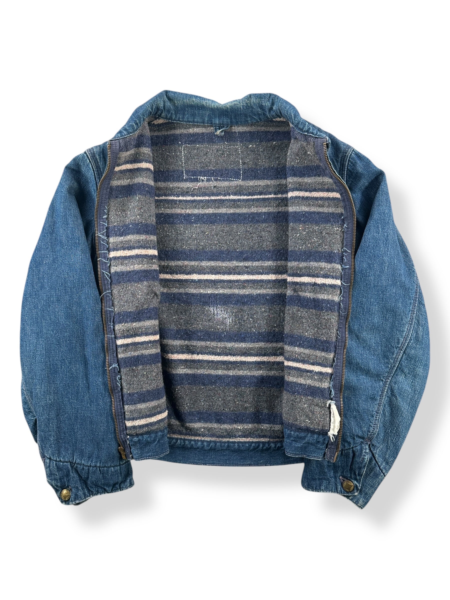 Inside of Vintage Blanket Lined Denim Jacket SZ S